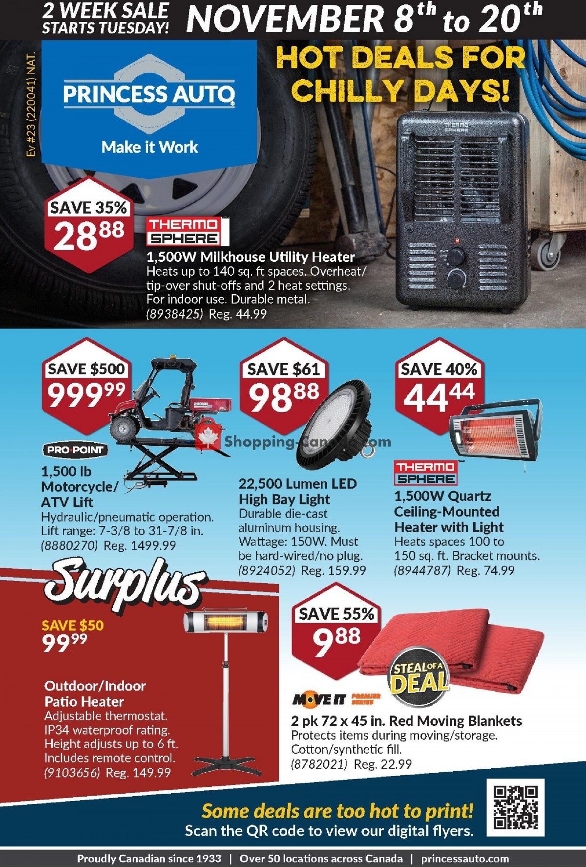 Princess Auto Canada, flyer (Hot Deals for Chilly Day's ON