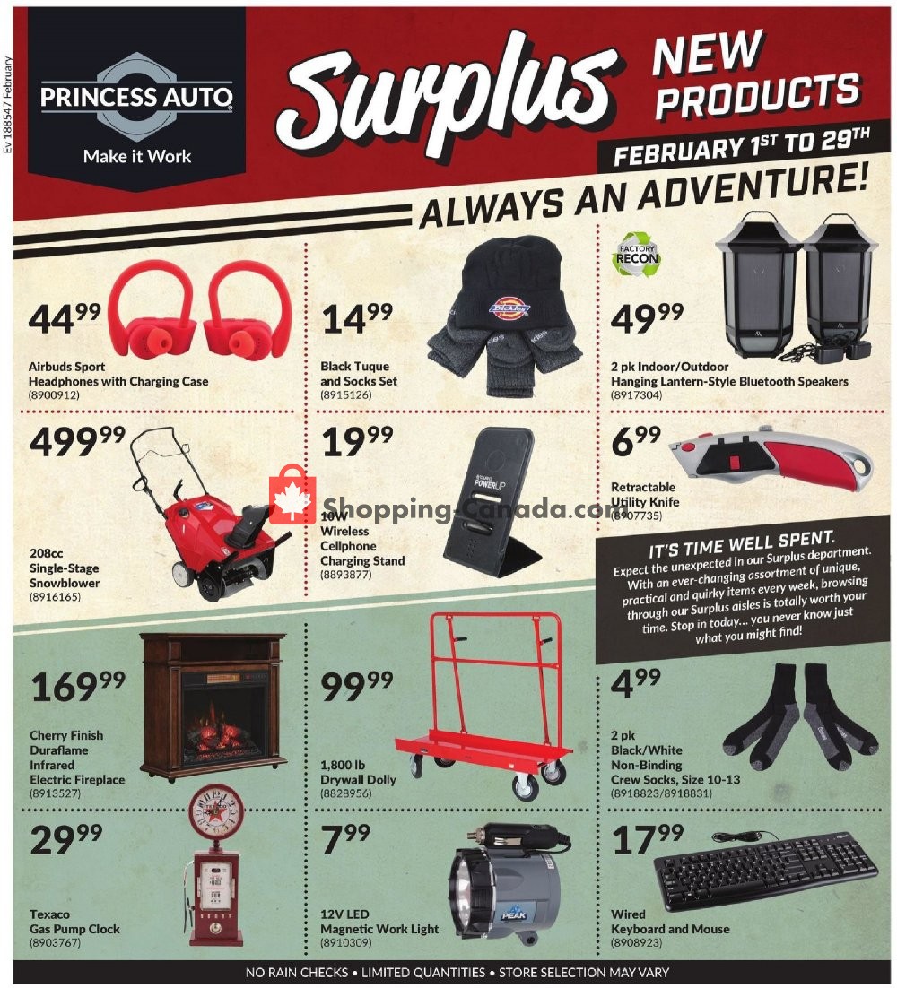 Princess Auto flyer from Saturday February 1, 2020 to Saturday February 29, 2020 - page 1