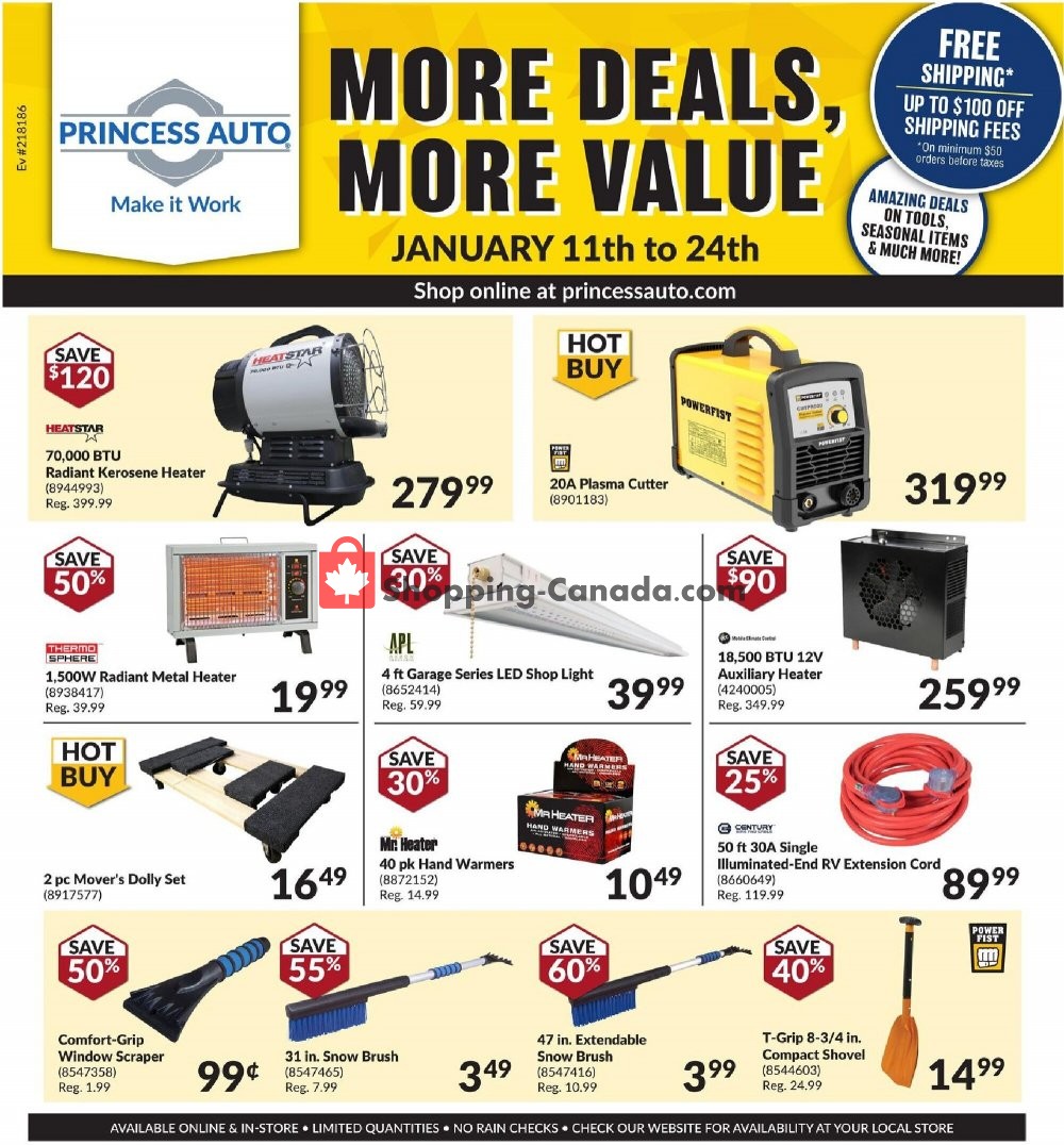 Princess Auto flyer from Monday January 11, 2021 to Sunday January 24, 2021 - page 1