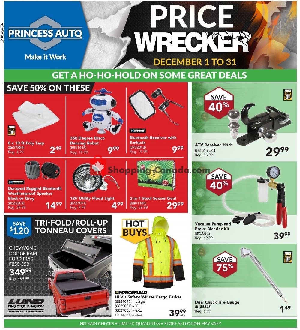 Princess Auto Canada, flyer (Price Wrecker) December 1 December 31