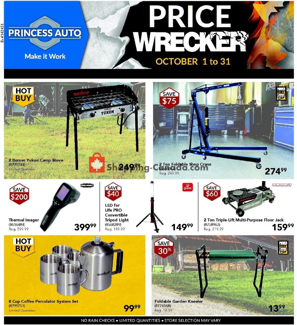 Princess Auto flyer from Monday October 1, 2018 to Wednesday October 31, 2018 - page 1