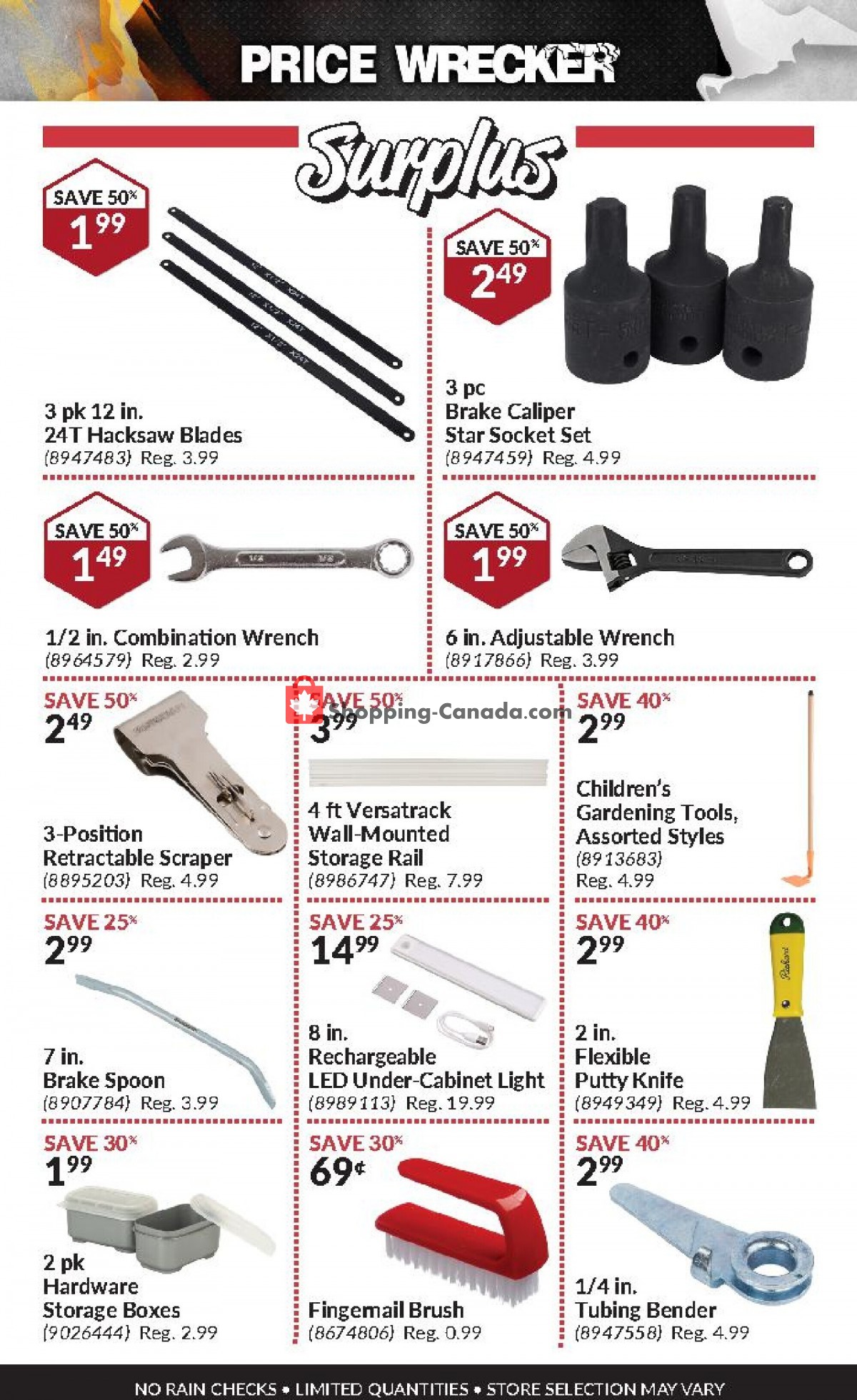 Princess Auto Canada, flyer (Price Wrecker ON) January 1 January