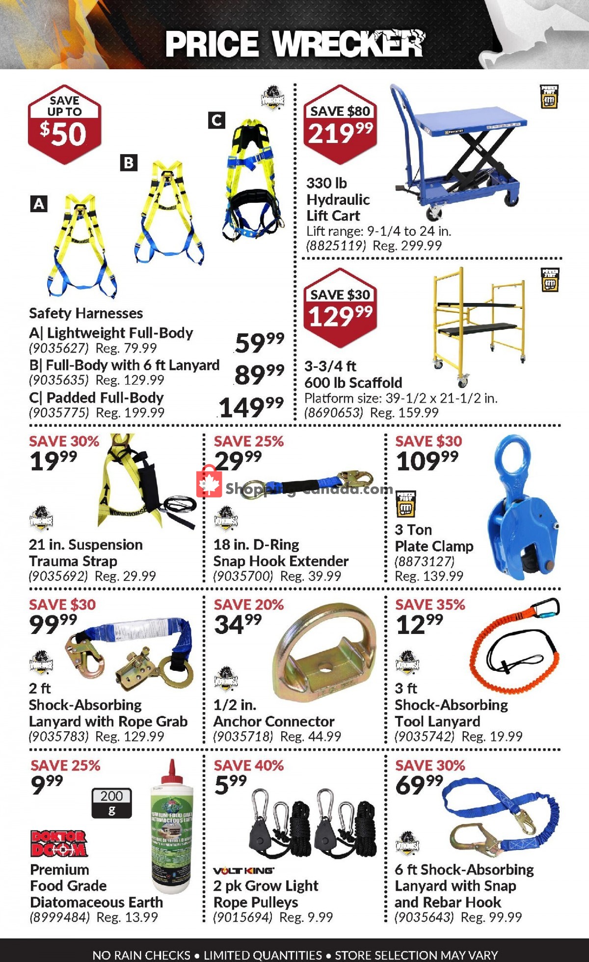 Princess Auto Canada, flyer (Price Wrecker ON) January 1 January