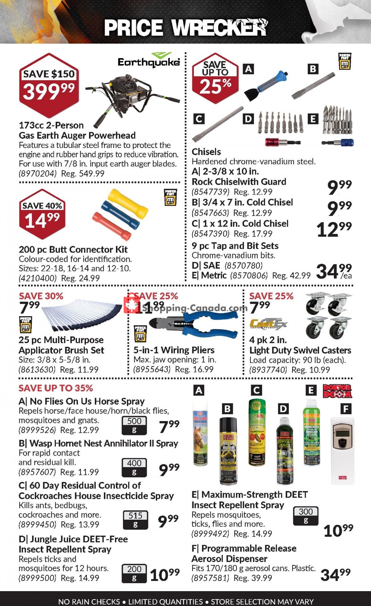 Princess Auto Canada, flyer (Price Wrecker ON) September 1