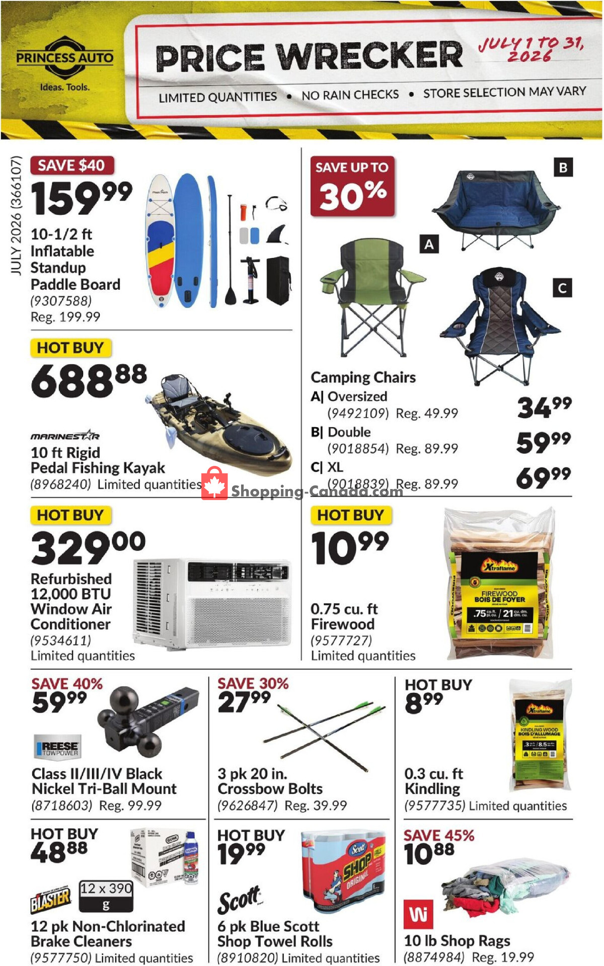 Princess Auto flyer from Wednesday July 1, 2026 to Friday July 31, 2026 - page 1