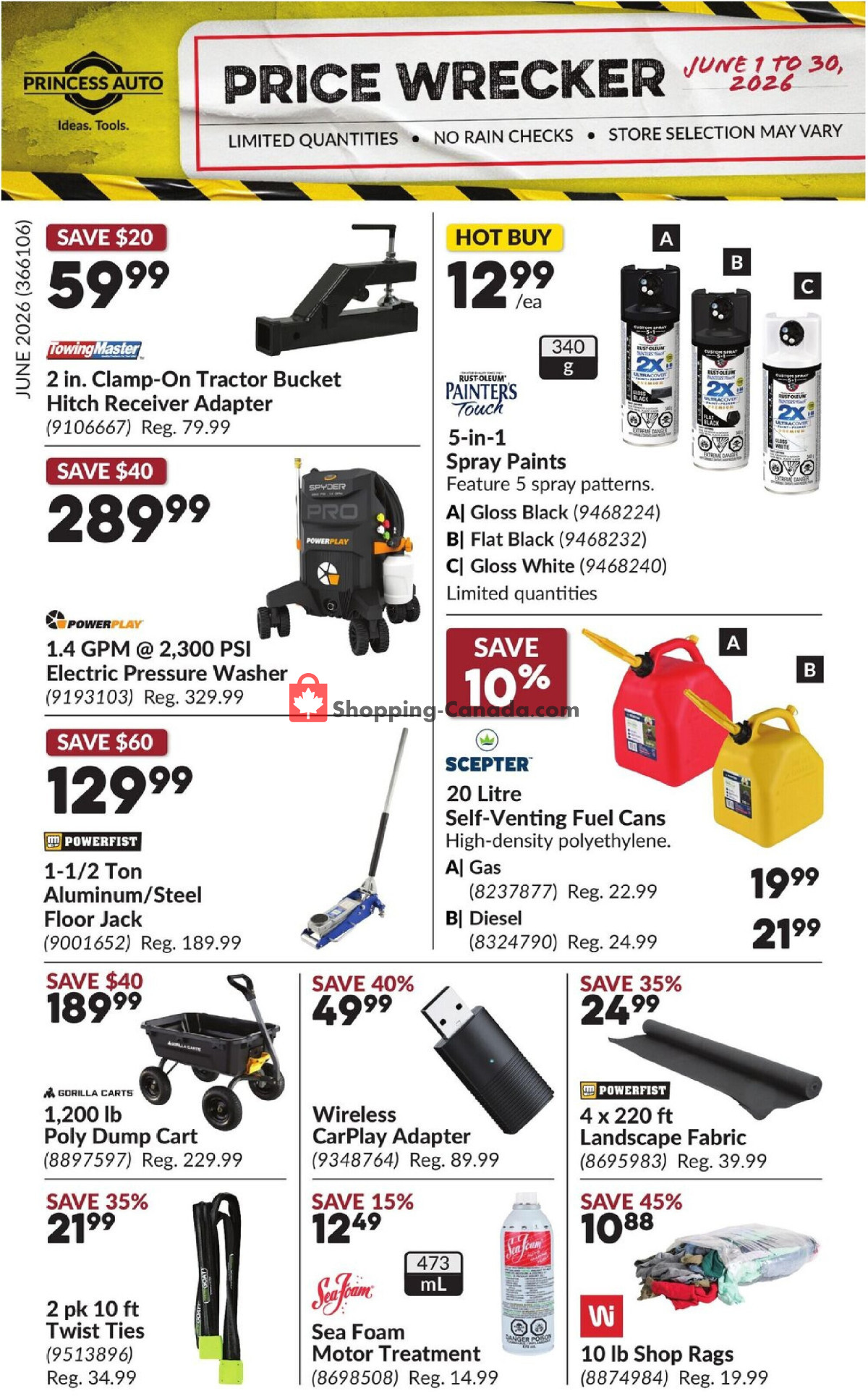 Princess Auto flyer from Monday June 1, 2026 to Tuesday June 30, 2026 - page 1