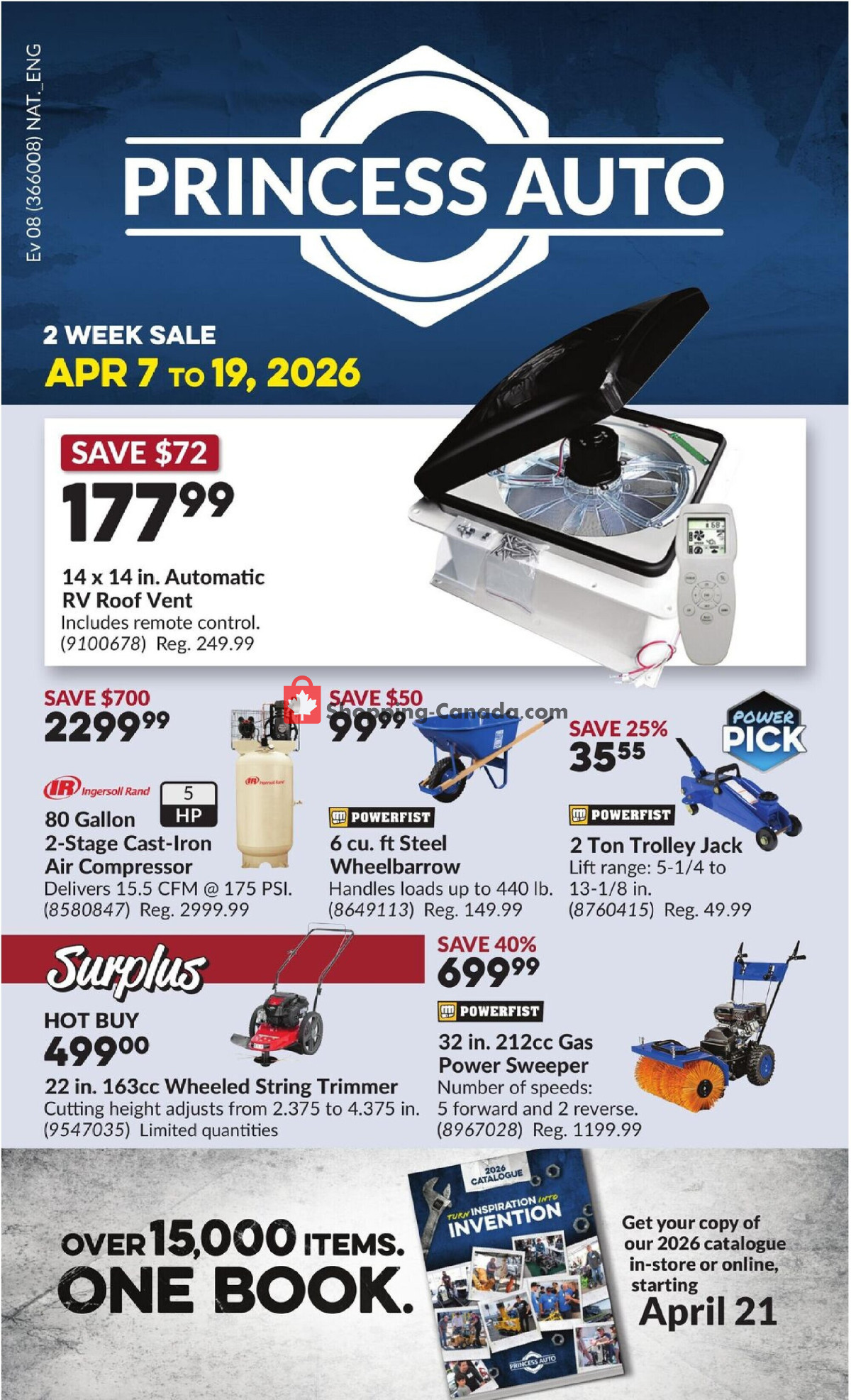 Princess Auto flyer from Tuesday April 7, 2026 to Sunday April 19, 2026 - page 1