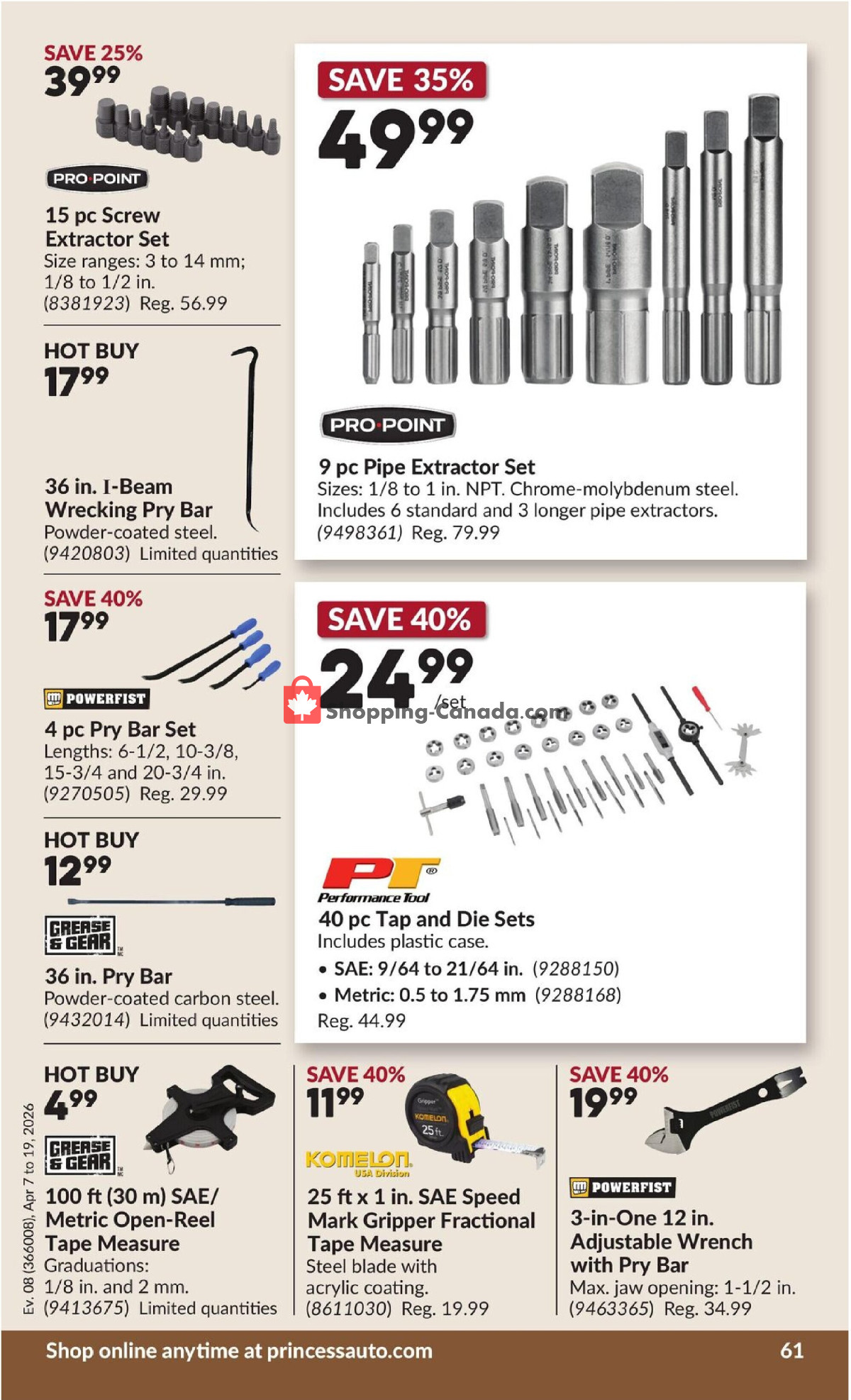 Princess Auto flyer from Tuesday April 7, 2026 to Sunday April 19, 2026 - page 67