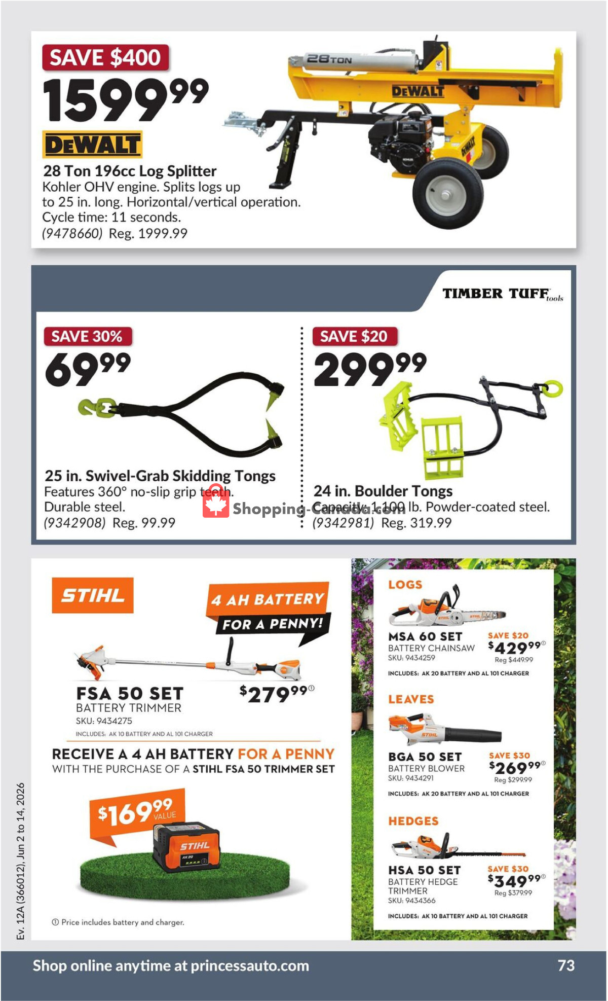 Princess Auto flyer from Tuesday June 2, 2026 to Sunday June 14, 2026 - page 74