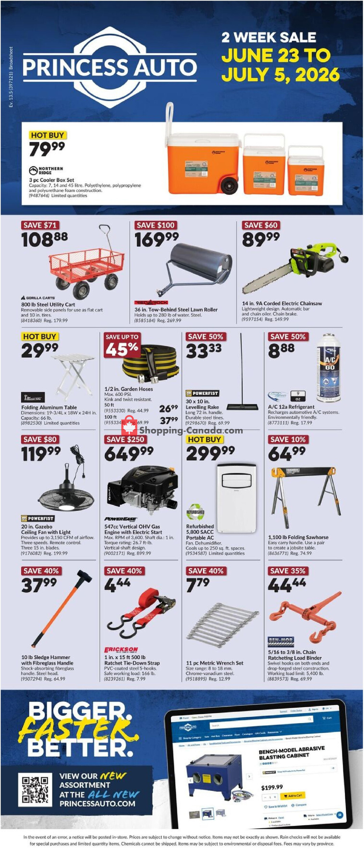 Princess Auto flyer from Tuesday June 23, 2026 to Sunday July 5, 2026 - page 1