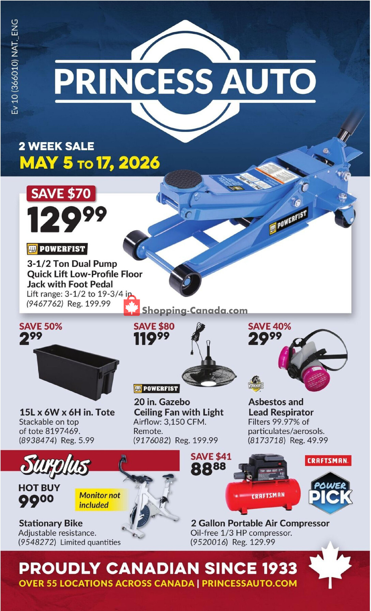 Princess Auto flyer from Tuesday May 5, 2026 to Sunday May 17, 2026 - page 1