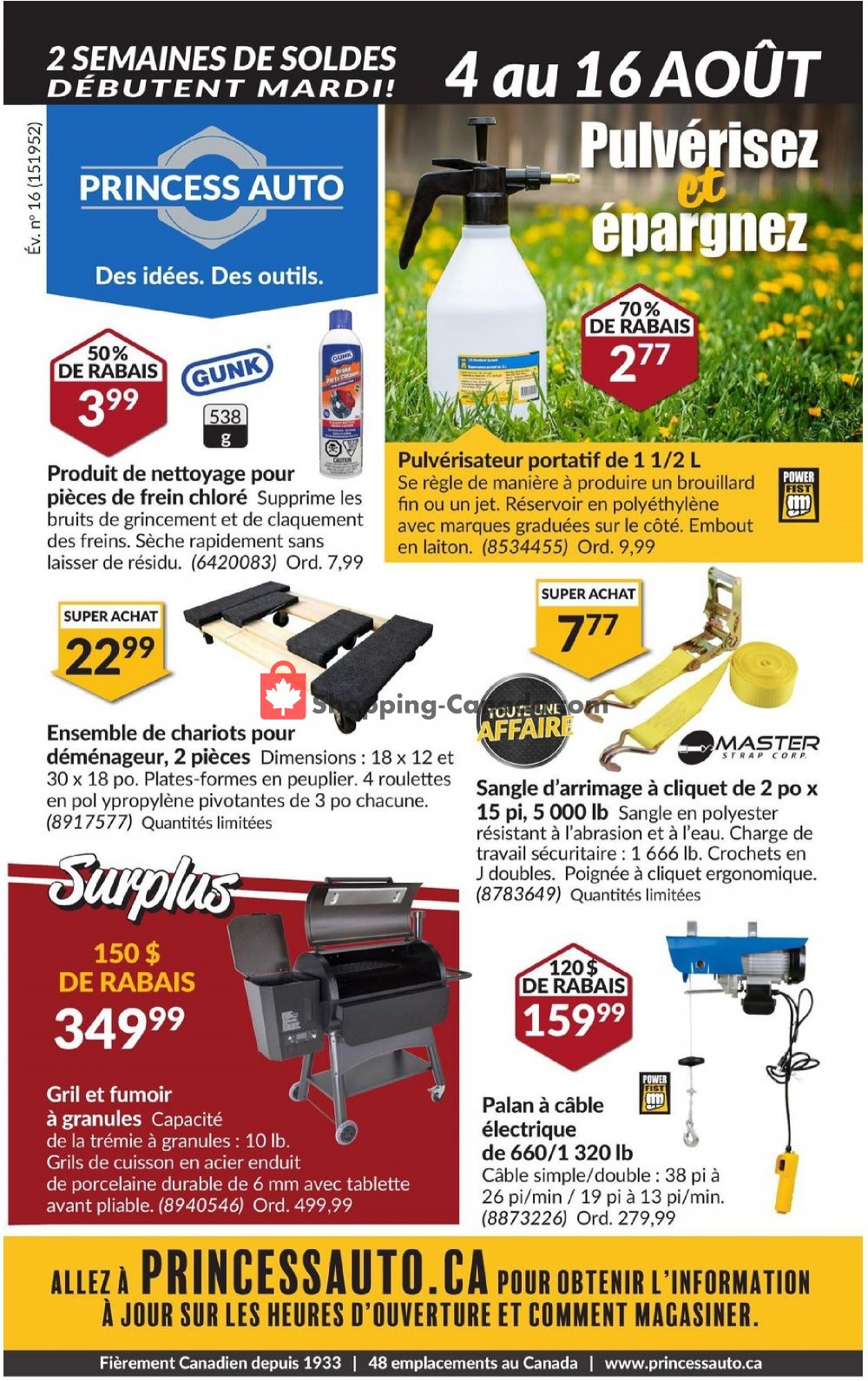 Princess Auto flyer from Tuesday August 4, 2020 to Sunday August 16, 2020 - page 1