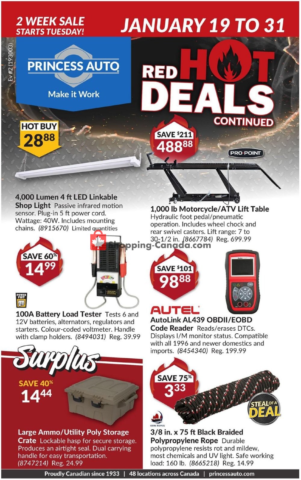 Princess Auto flyer from Tuesday January 19, 2021 to Sunday January 31, 2021 - page 1