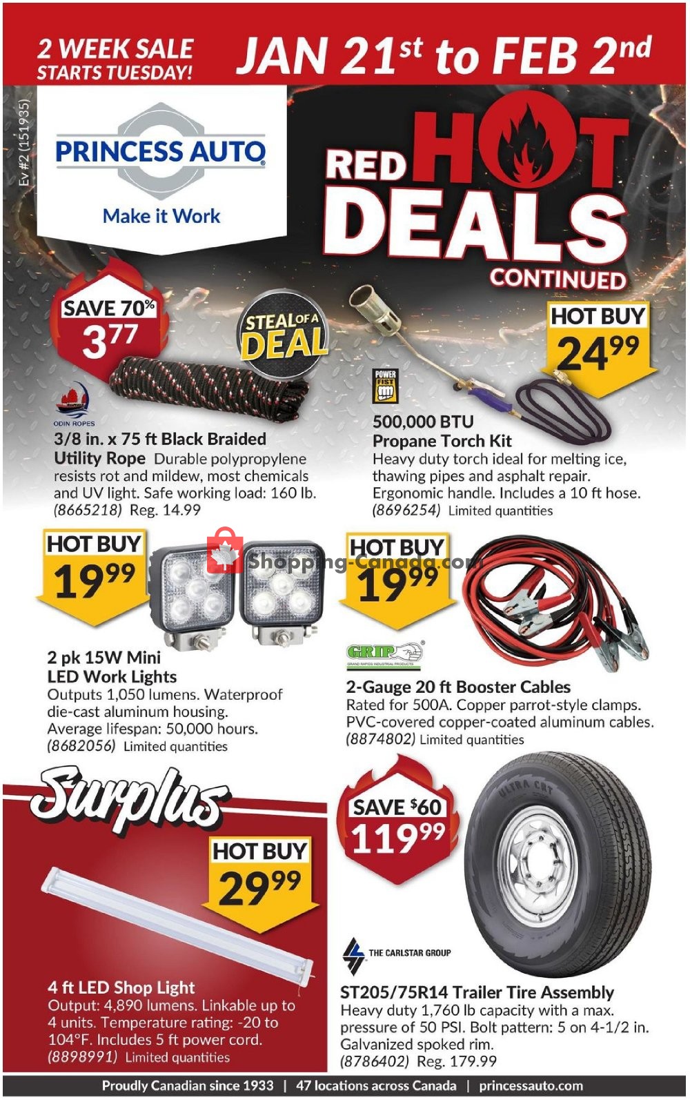 Princess Auto flyer from Tuesday January 21, 2020 to Sunday February 2, 2020 - page 1