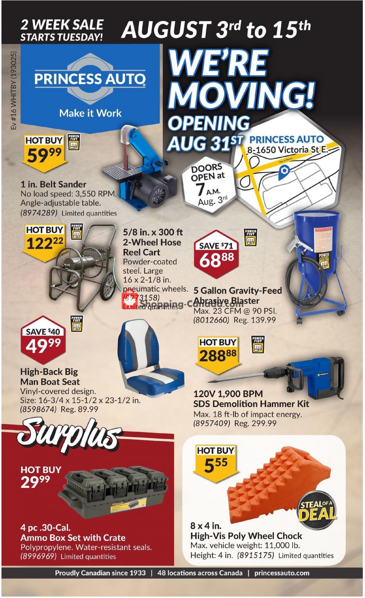 Princess Auto Canada, flyer (Special Offer ON) August 3 August