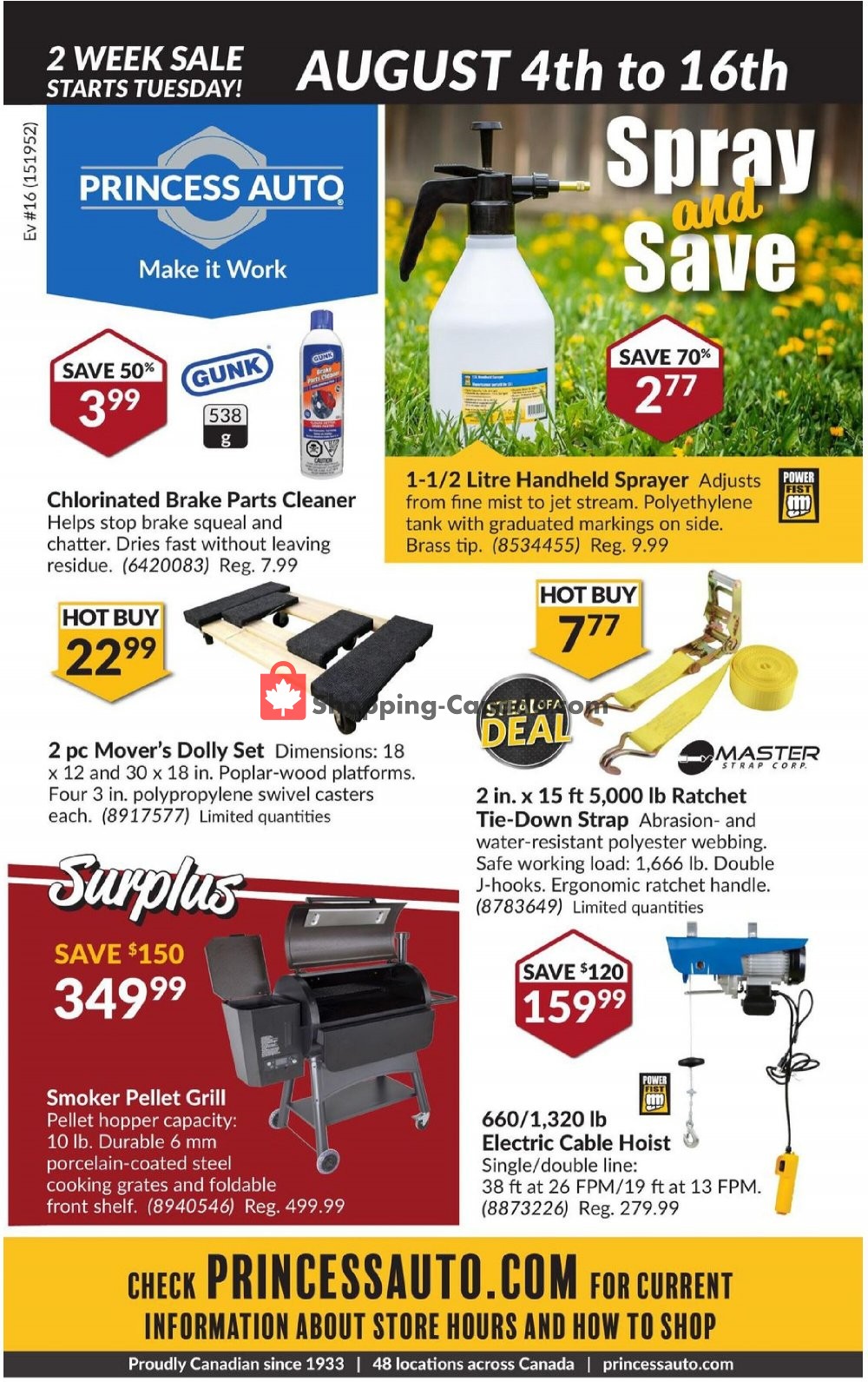 Princess Auto flyer from Tuesday August 4, 2020 to Sunday August 16, 2020 - page 1