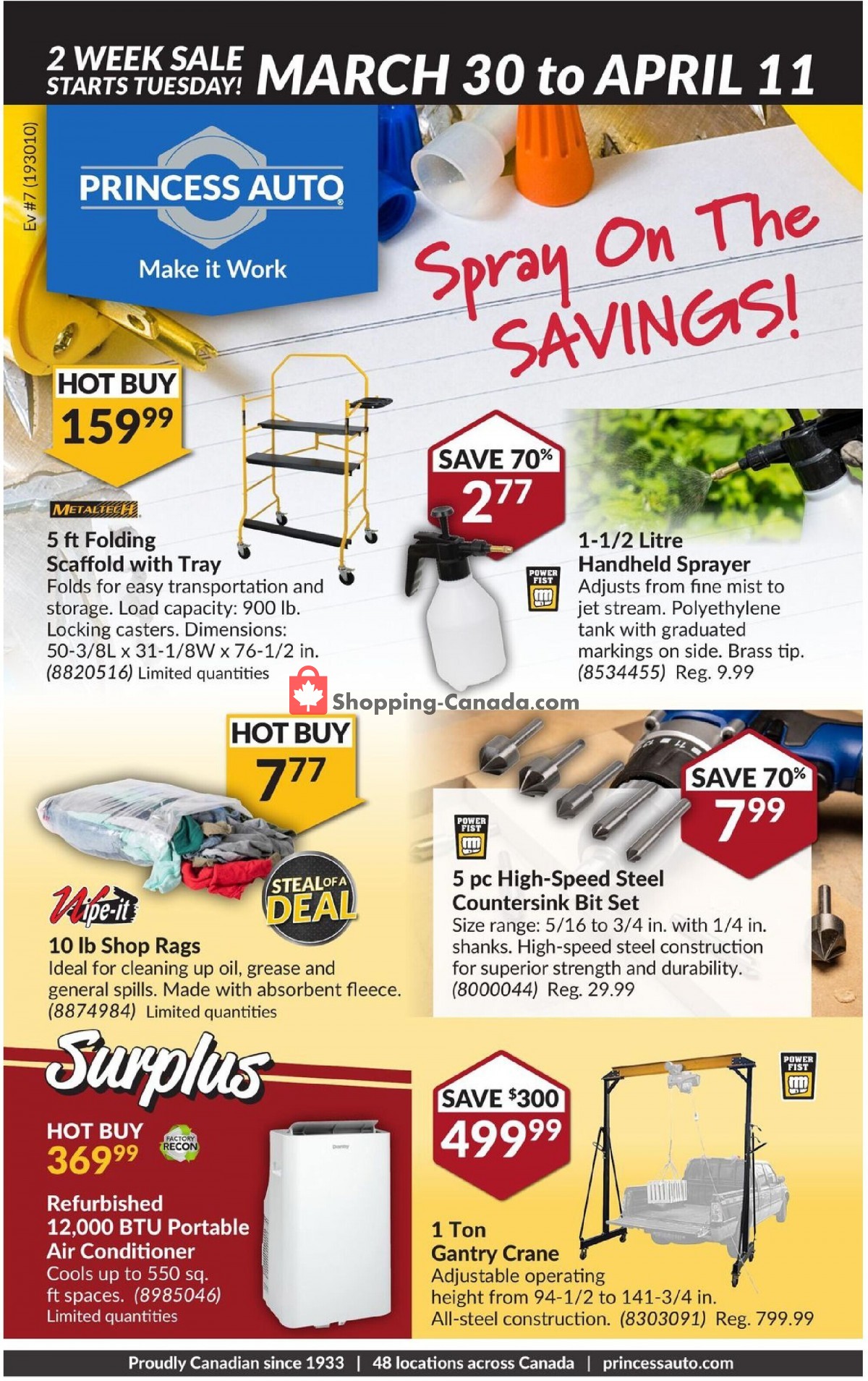 Princess Auto flyer from Tuesday March 30, 2021 to Sunday April 11, 2021 - page 1