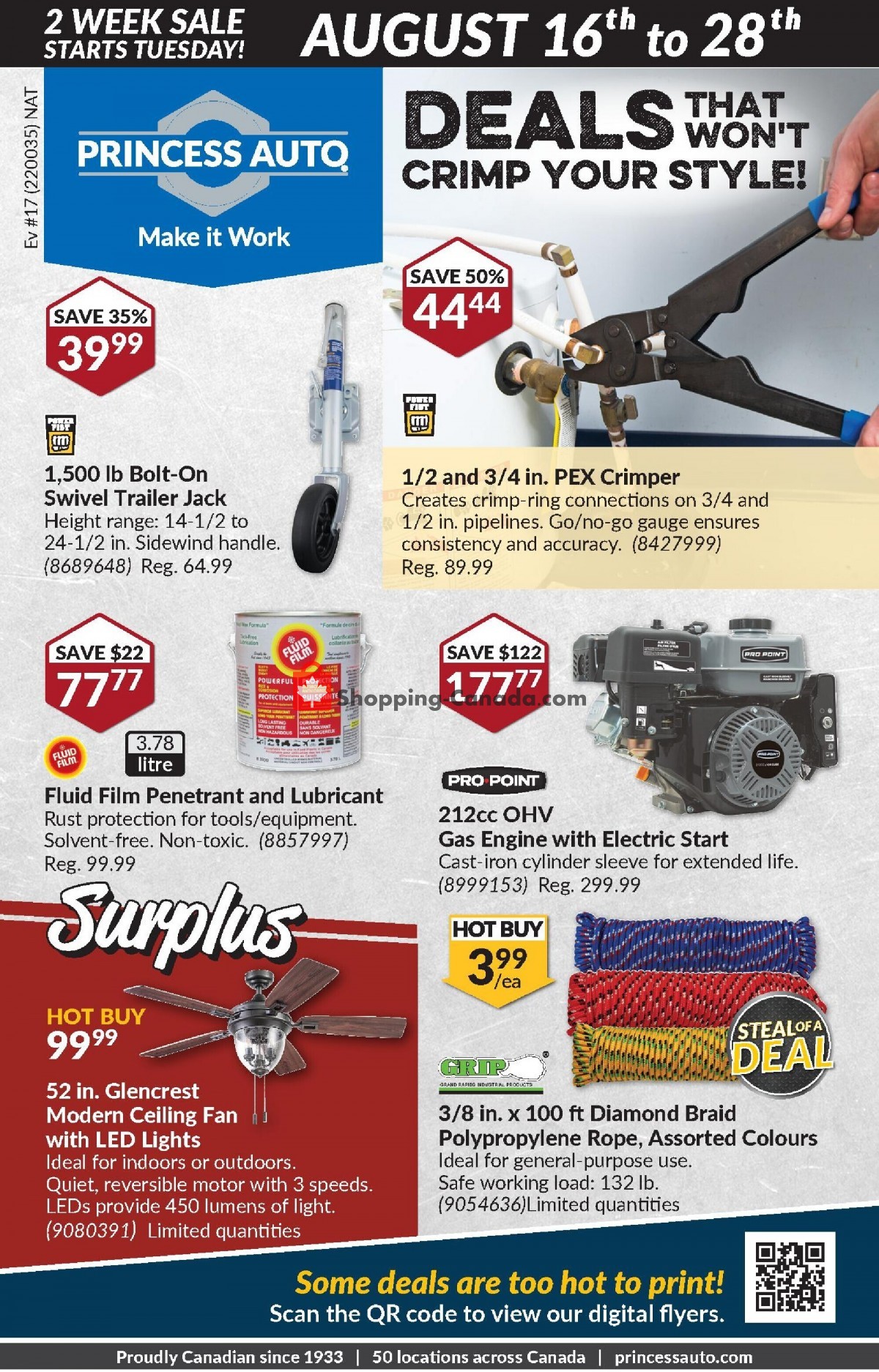 Princess Auto Canada, flyer (Super Deals ON) August 16 August 28
