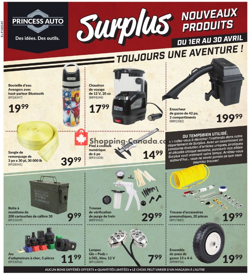 Princess Auto flyer from Wednesday April 1, 2020 to Thursday April 30, 2020 - page 1