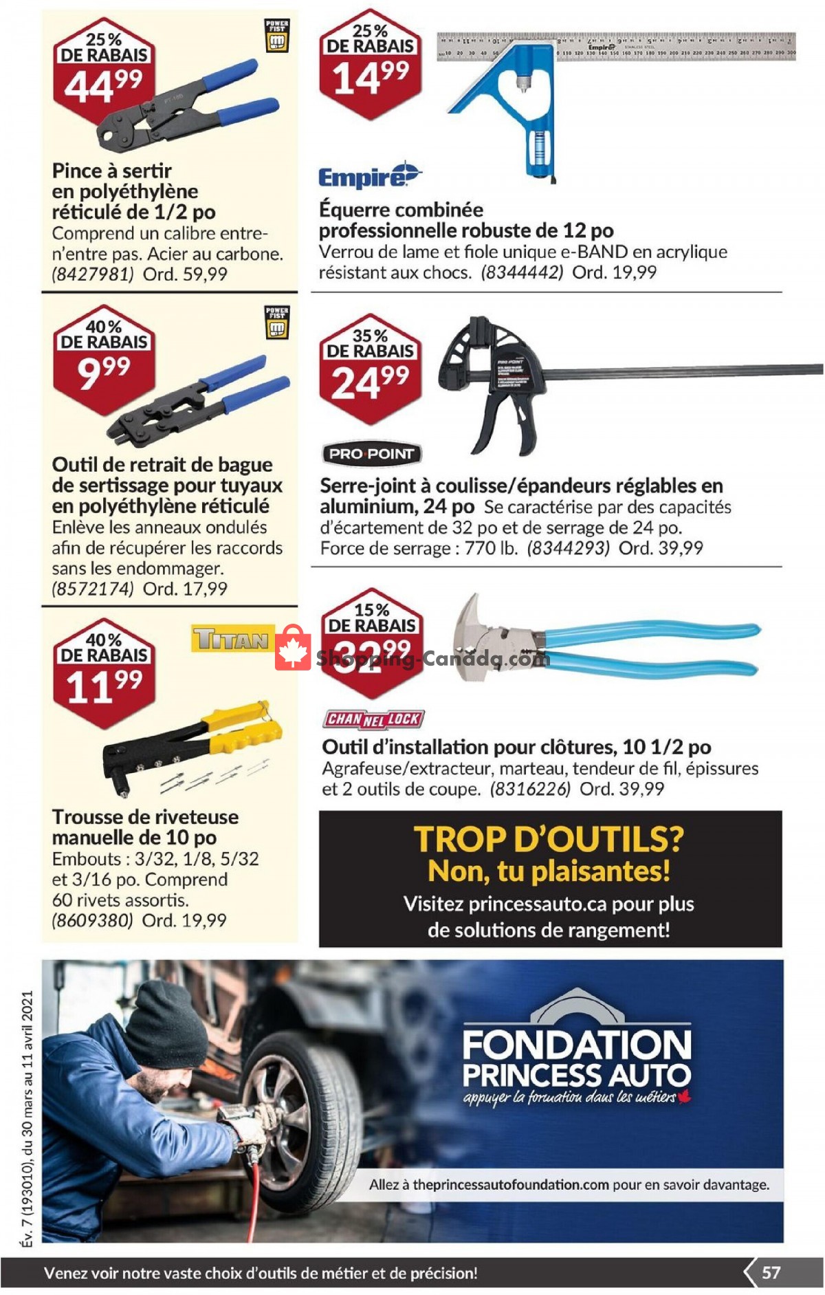 Princess Auto flyer from Tuesday March 30, 2021 to Sunday April 11, 2021 - page 62