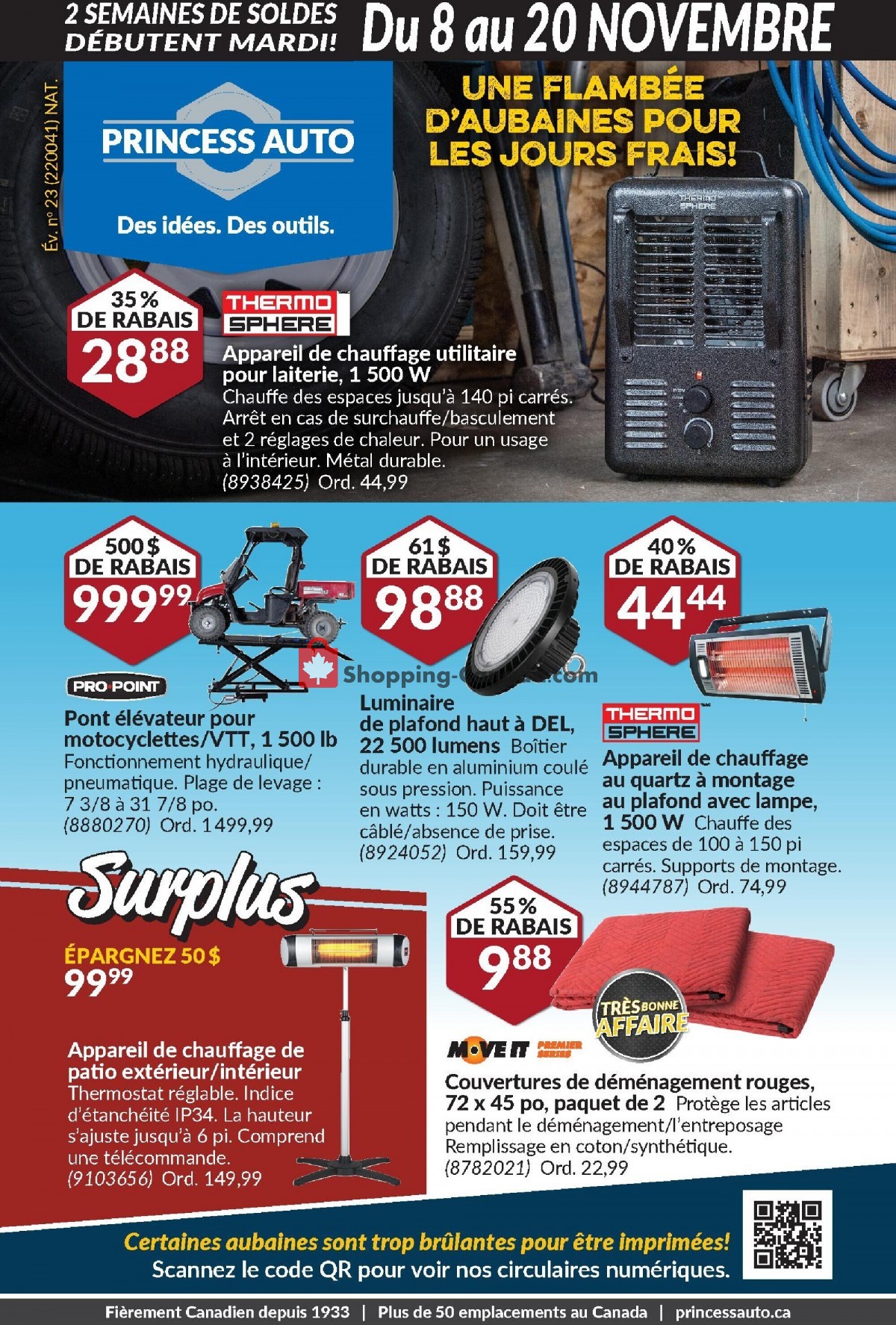 Princess Auto Canada, flyer (Une Flambee D'aubaines Pour Les Jours