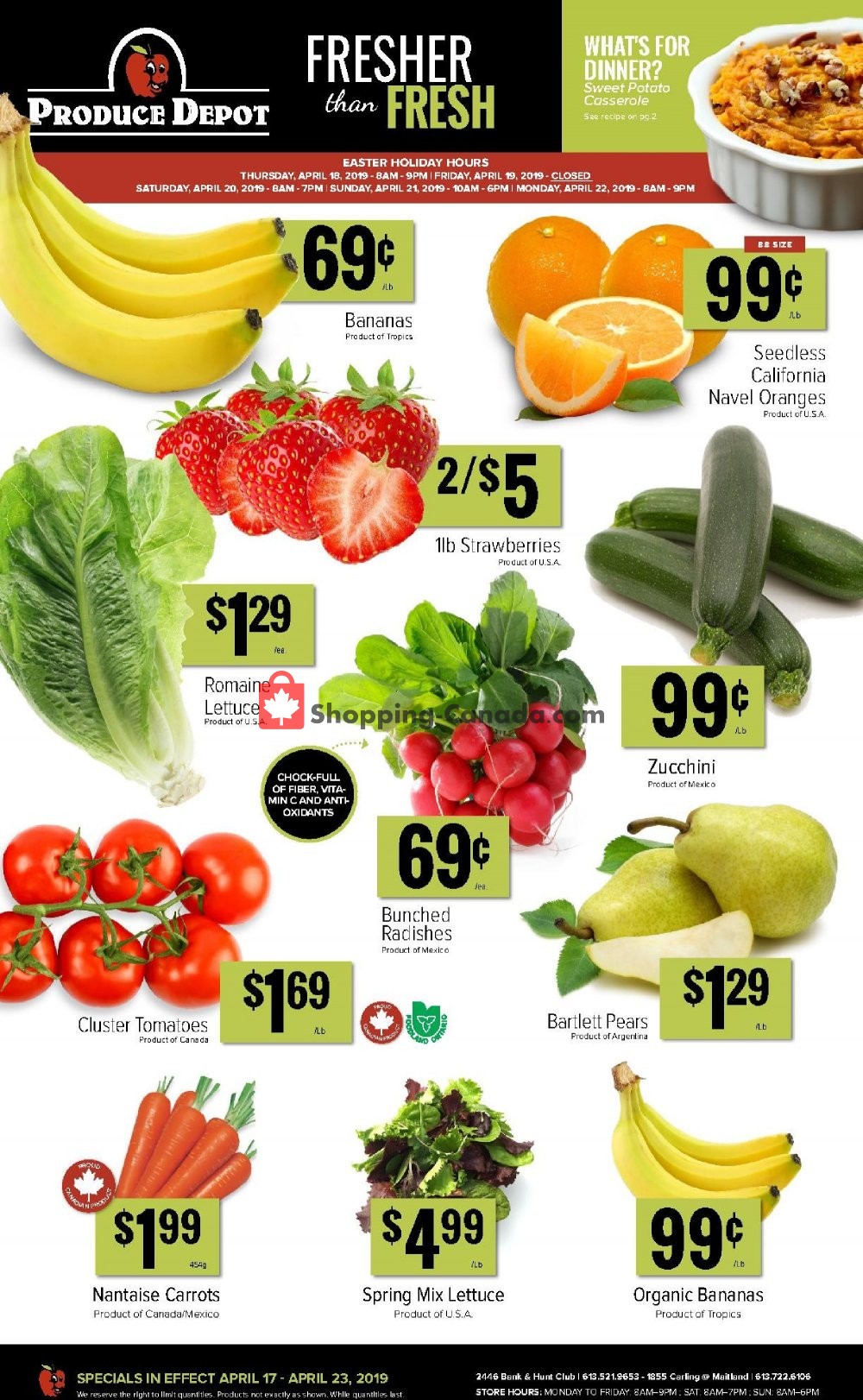 Produce Depot flyer from Wednesday April 17, 2019 to Tuesday April 23, 2019 - page 1