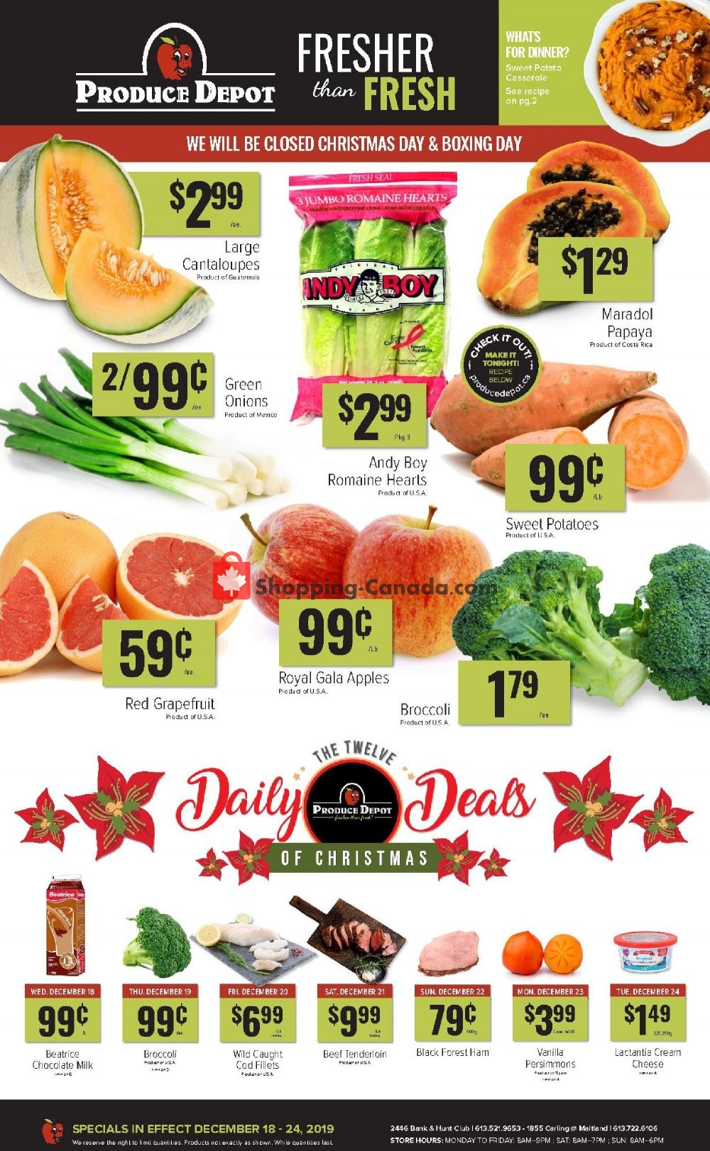 Produce Depot Canada, flyer (Fresher Than Fresh) December 18 December 24, 2019 Shopping