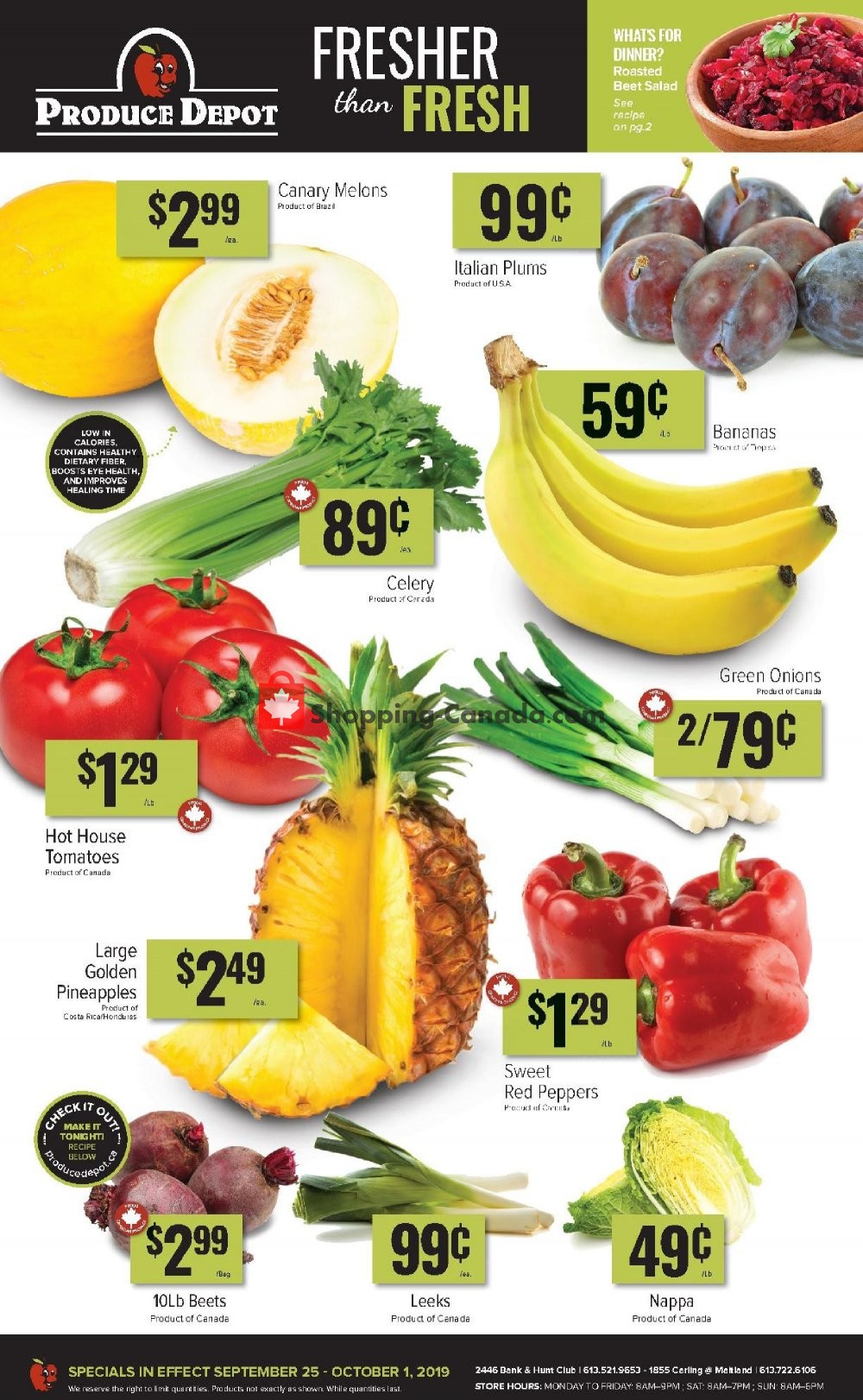 Produce Depot Canada, flyer (Hot Offer) September 25 October 1, 2019 Shopping Canada