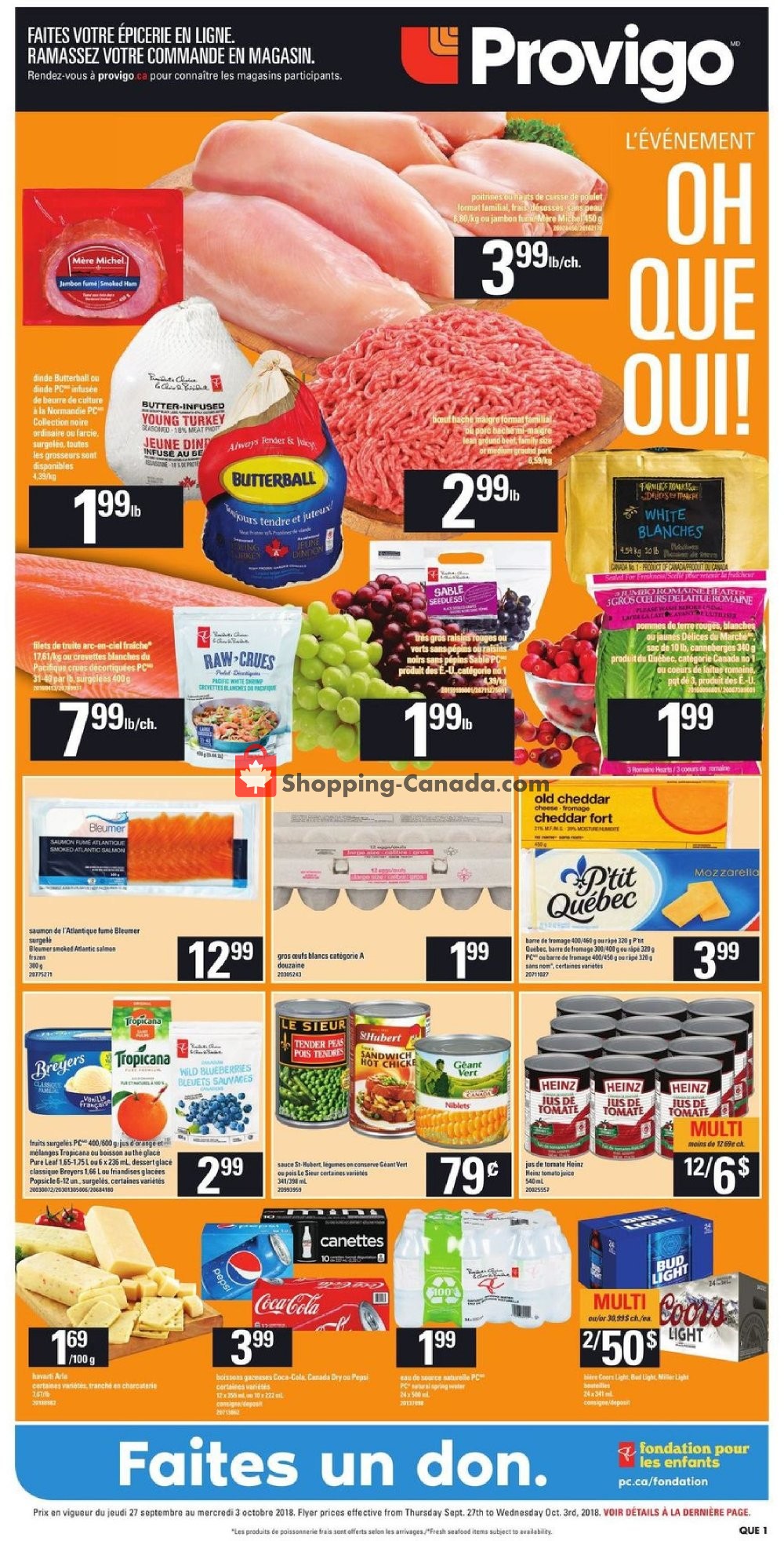 Provigo flyer from Thursday September 27, 2018 to Wednesday October 3, 2018 - page 3