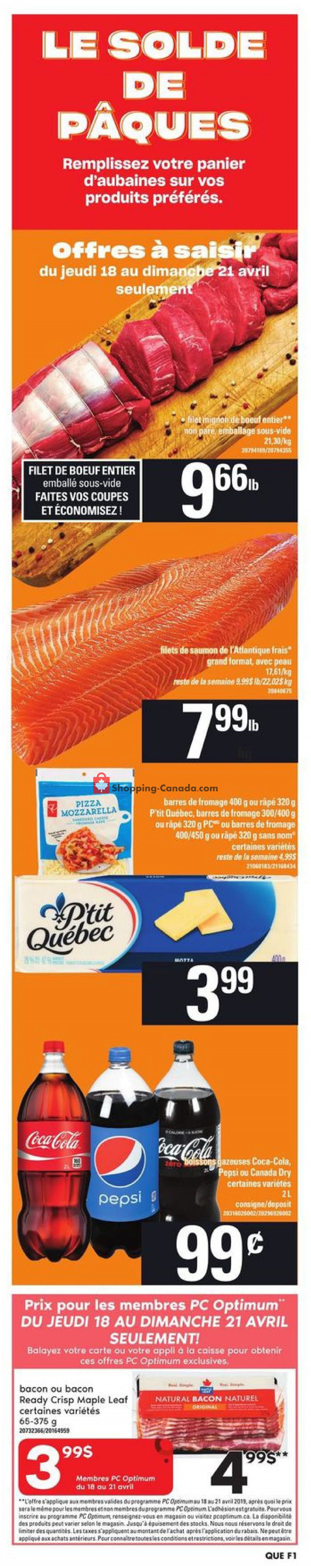 Provigo flyer from Thursday April 18, 2019 to Wednesday April 24, 2019 - page 1