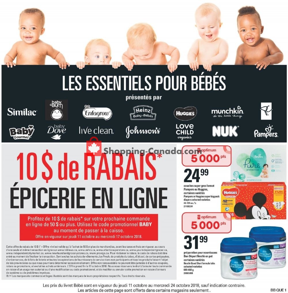 Provigo flyer from Thursday October 11, 2018 to Wednesday October 24, 2018 - page 1