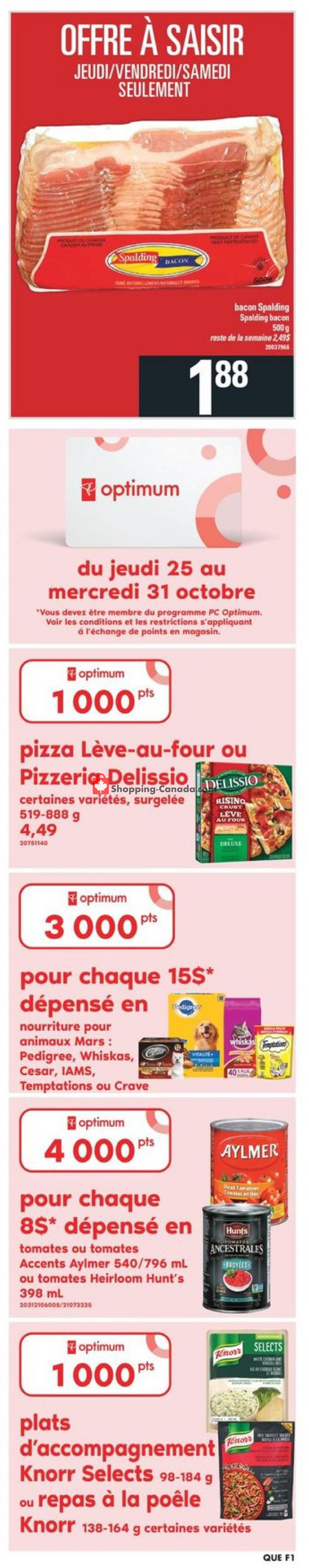 Provigo flyer from Thursday October 25, 2018 to Wednesday October 31, 2018 - page 1
