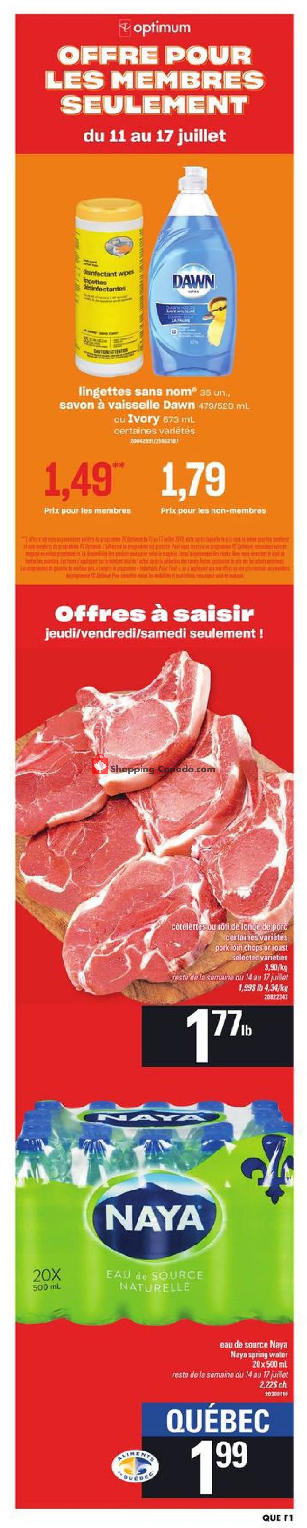 Provigo flyer from Thursday July 11, 2019 to Wednesday July 17, 2019 - page 1