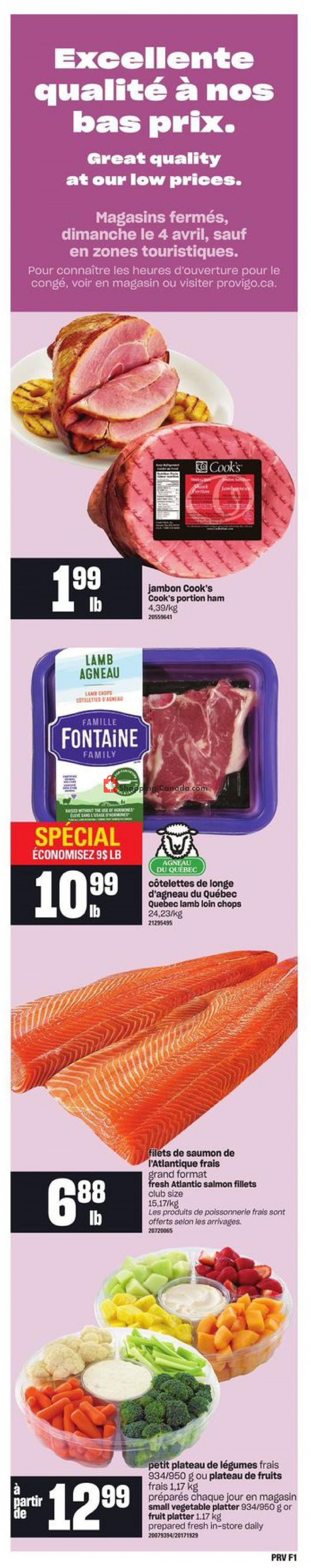 Provigo flyer from Thursday April 1, 2021 to Wednesday April 7, 2021 - page 1