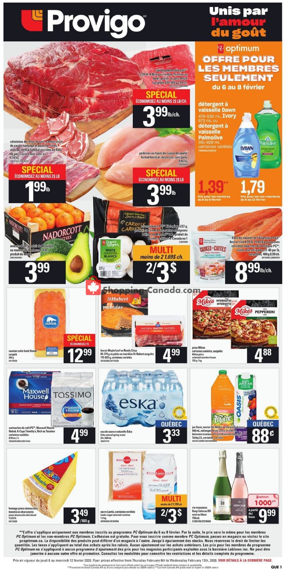 Provigo flyer from Thursday February 6, 2020 to Wednesday February 12, 2020 - page 1
