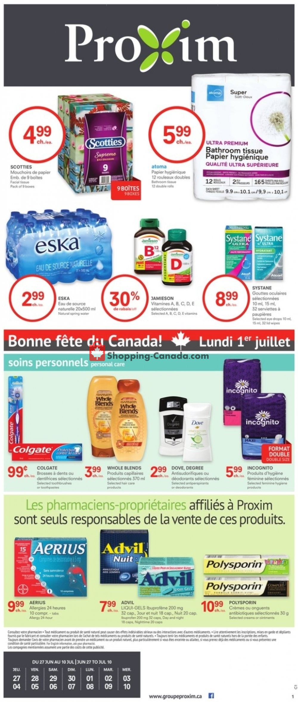 Proxim flyer from Thursday June 27, 2019 to Wednesday July 10, 2019 - page 1