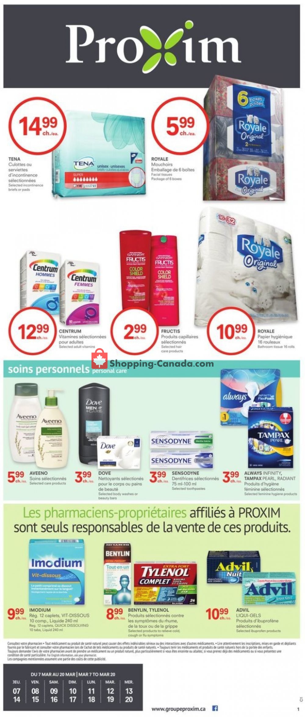 Proxim flyer from Thursday March 7, 2019 to Wednesday March 20, 2019 - page 1