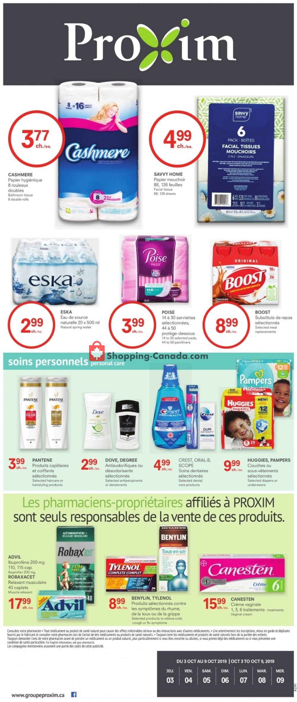 Proxim flyer from Thursday October 3, 2019 to Wednesday October 9, 2019 - page 1