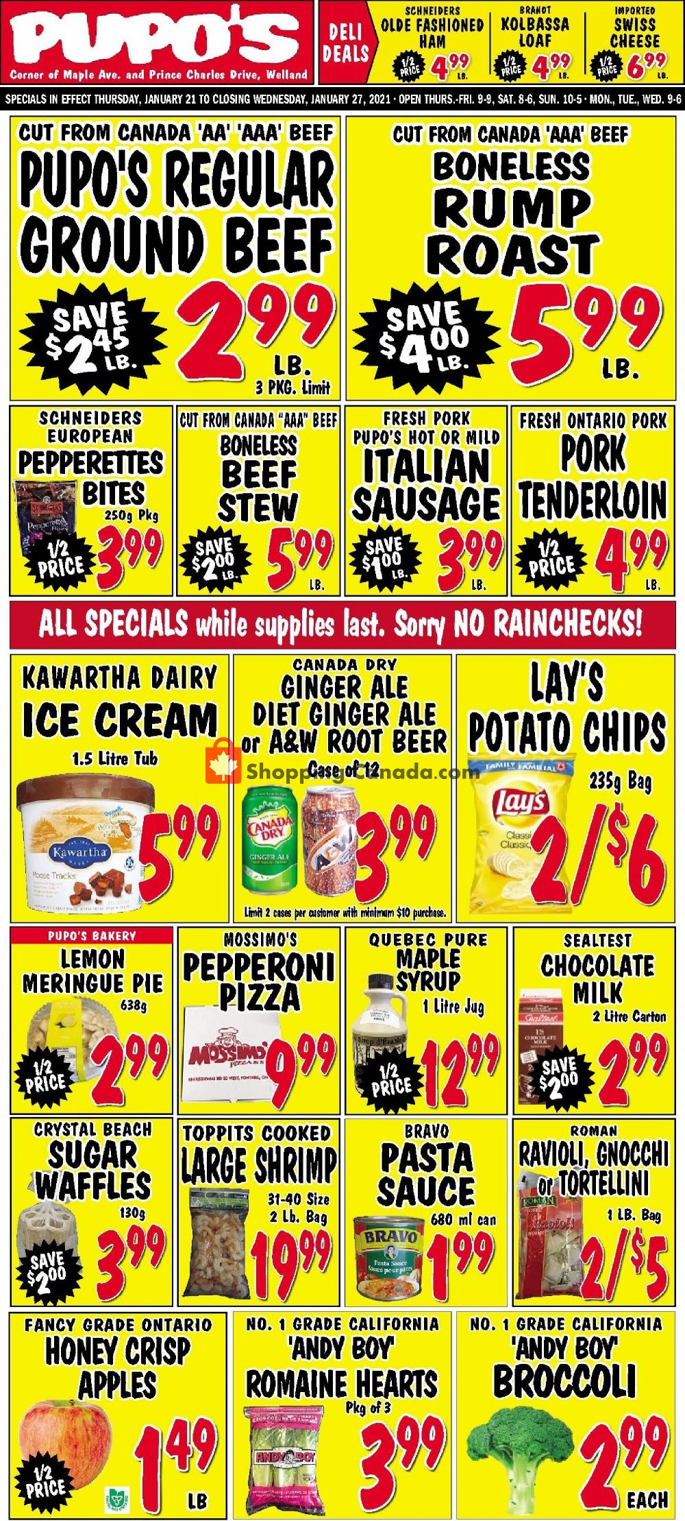 Pupo's Food Market flyer from Thursday January 21, 2021 to Wednesday January 27, 2021 - page 1