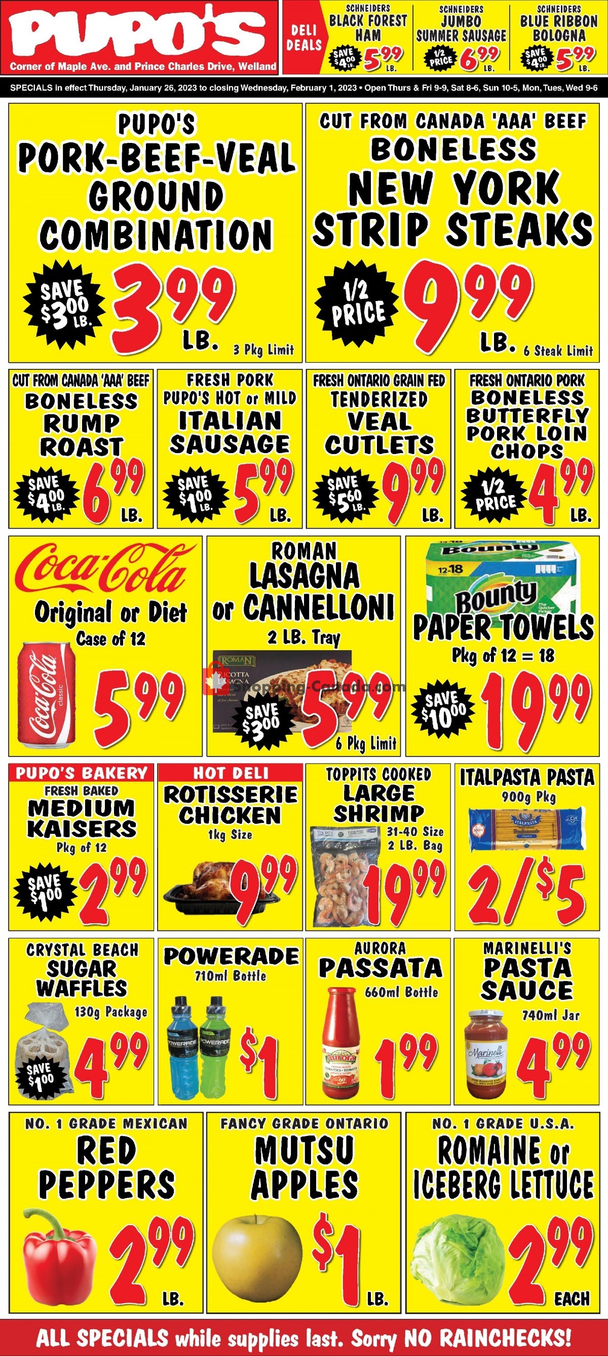 Pupo's Food Market flyer from Thursday January 26, 2023 to Wednesday February 1, 2023 - page 1