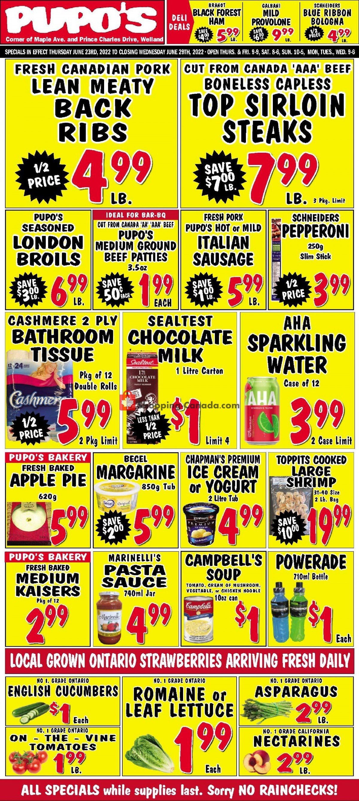 Pupo's Food Market Canada, flyer (Deli Deals) June 23 June 29