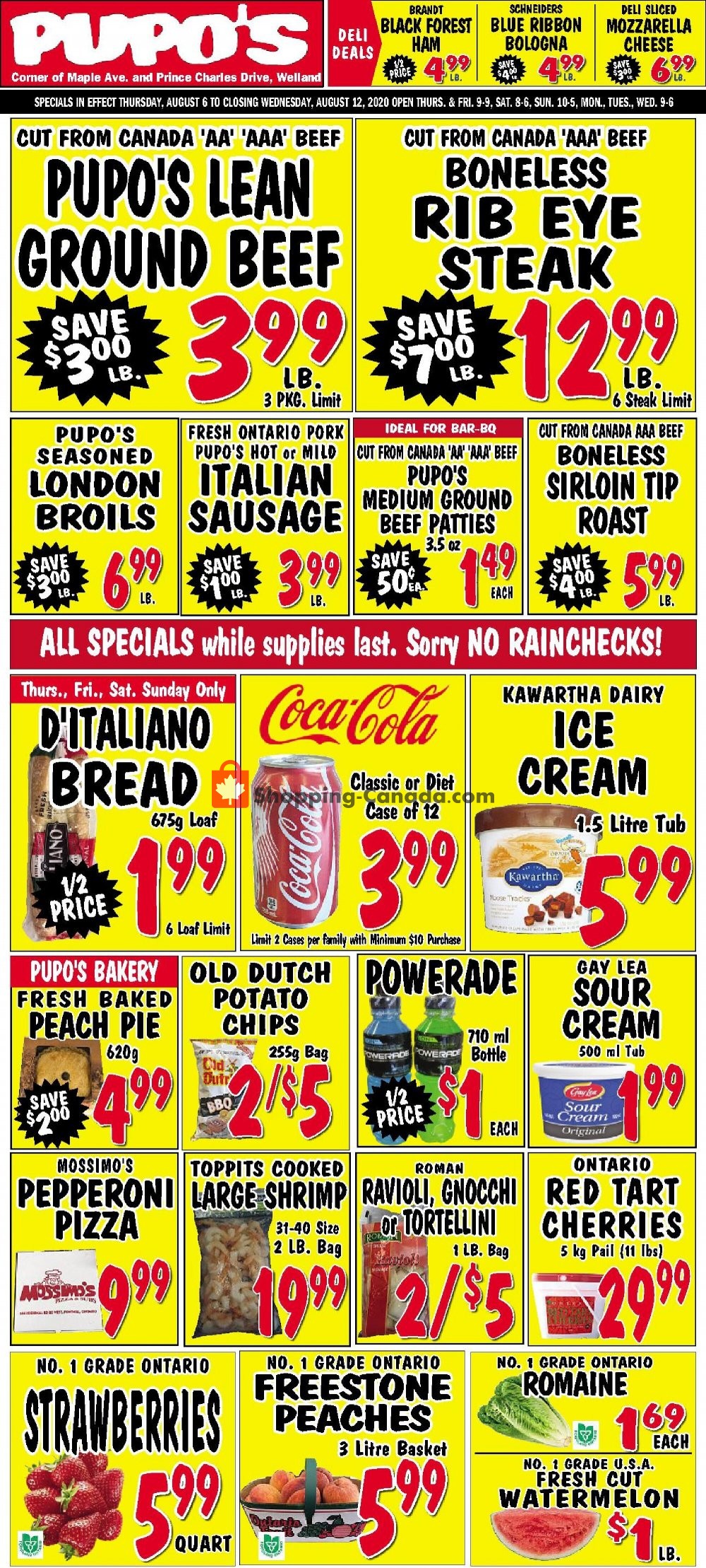 Pupo's Food Market flyer from Thursday August 6, 2020 to Wednesday August 12, 2020 - page 1