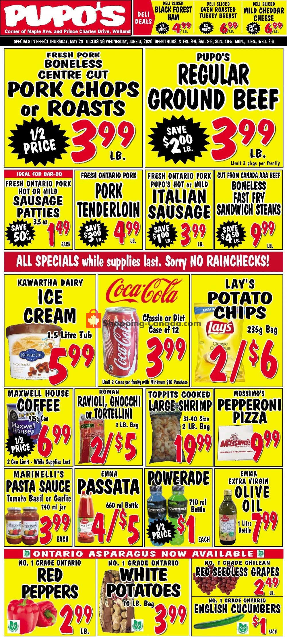 Pupo's Food Market flyer from Thursday May 28, 2020 to Wednesday June 3, 2020 - page 1