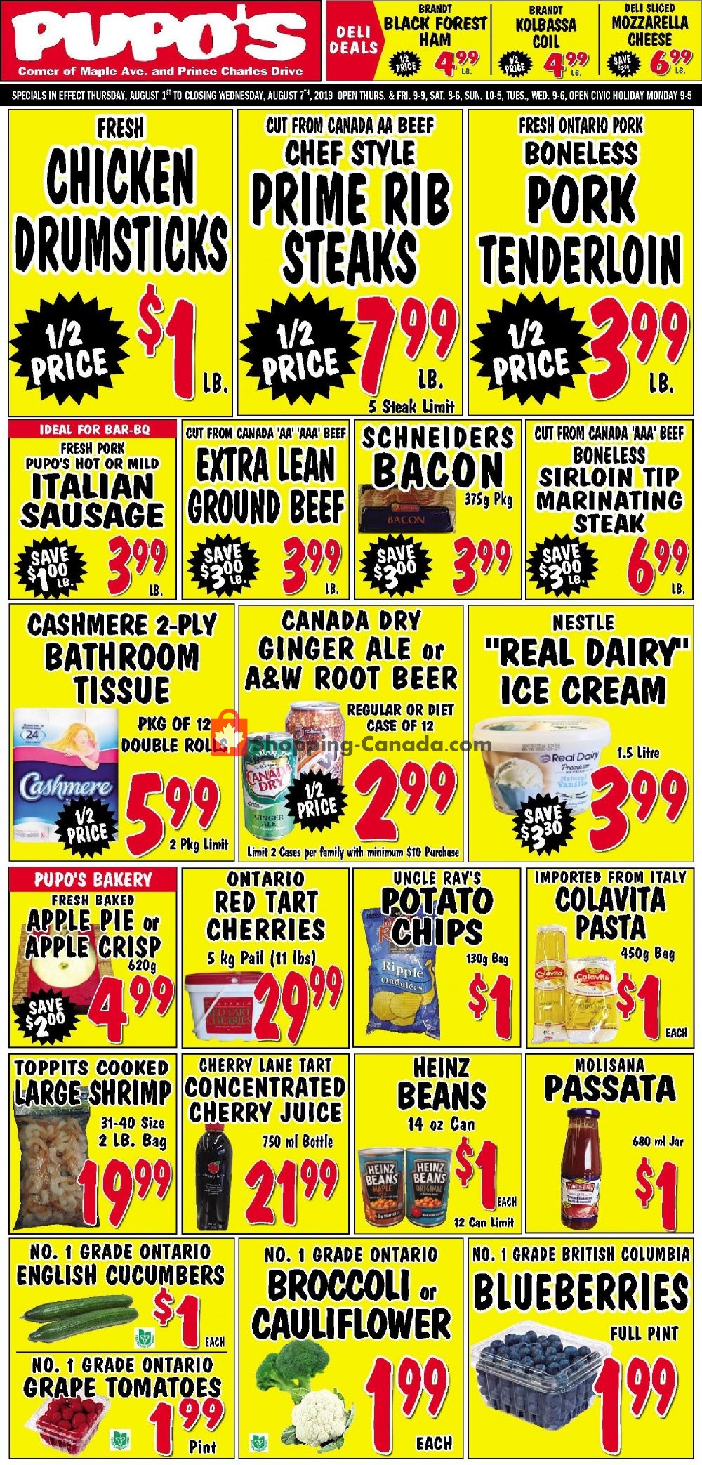 Pupo's Food Market flyer from Thursday August 1, 2019 to Wednesday August 7, 2019 - page 1