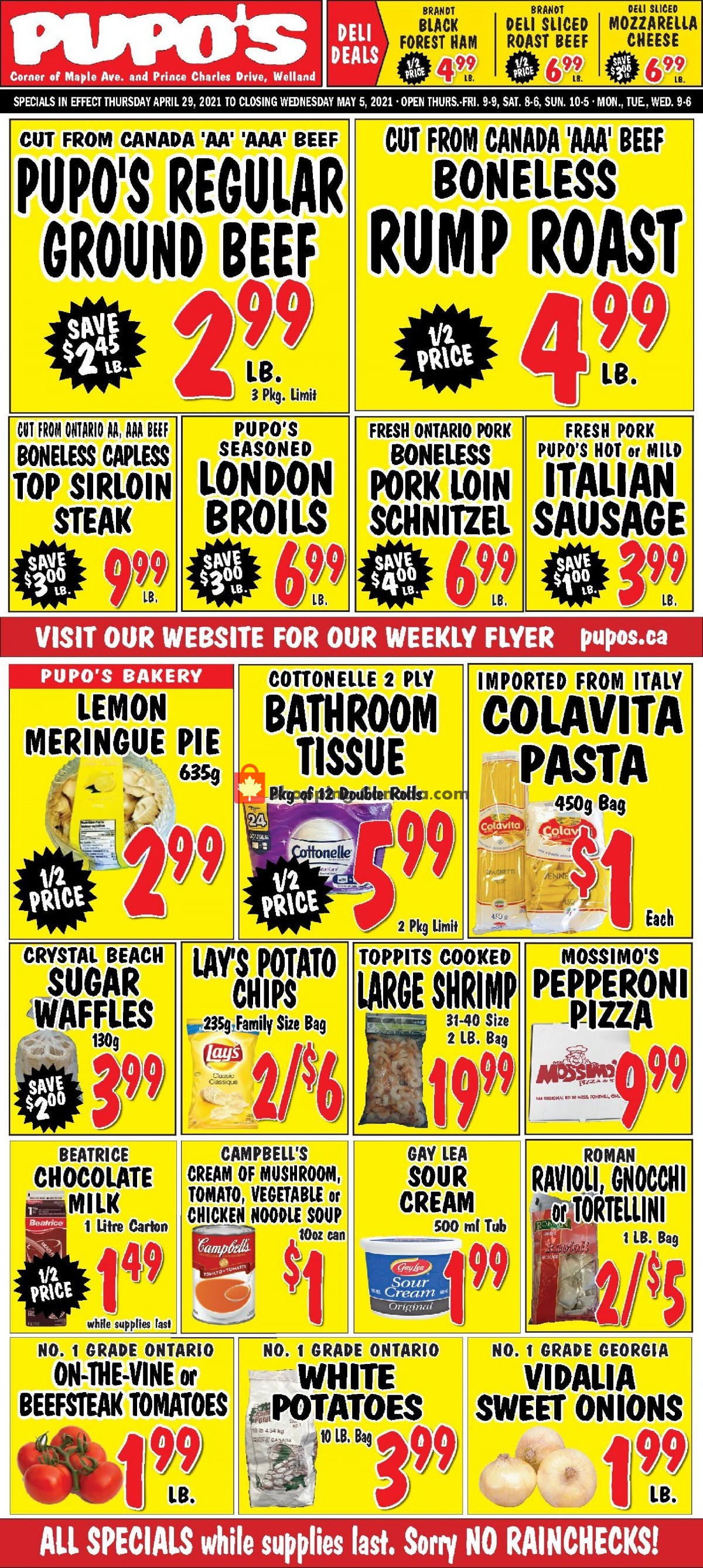 Pupo's Food Market flyer from Thursday April 29, 2021 to Wednesday May 5, 2021 - page 1