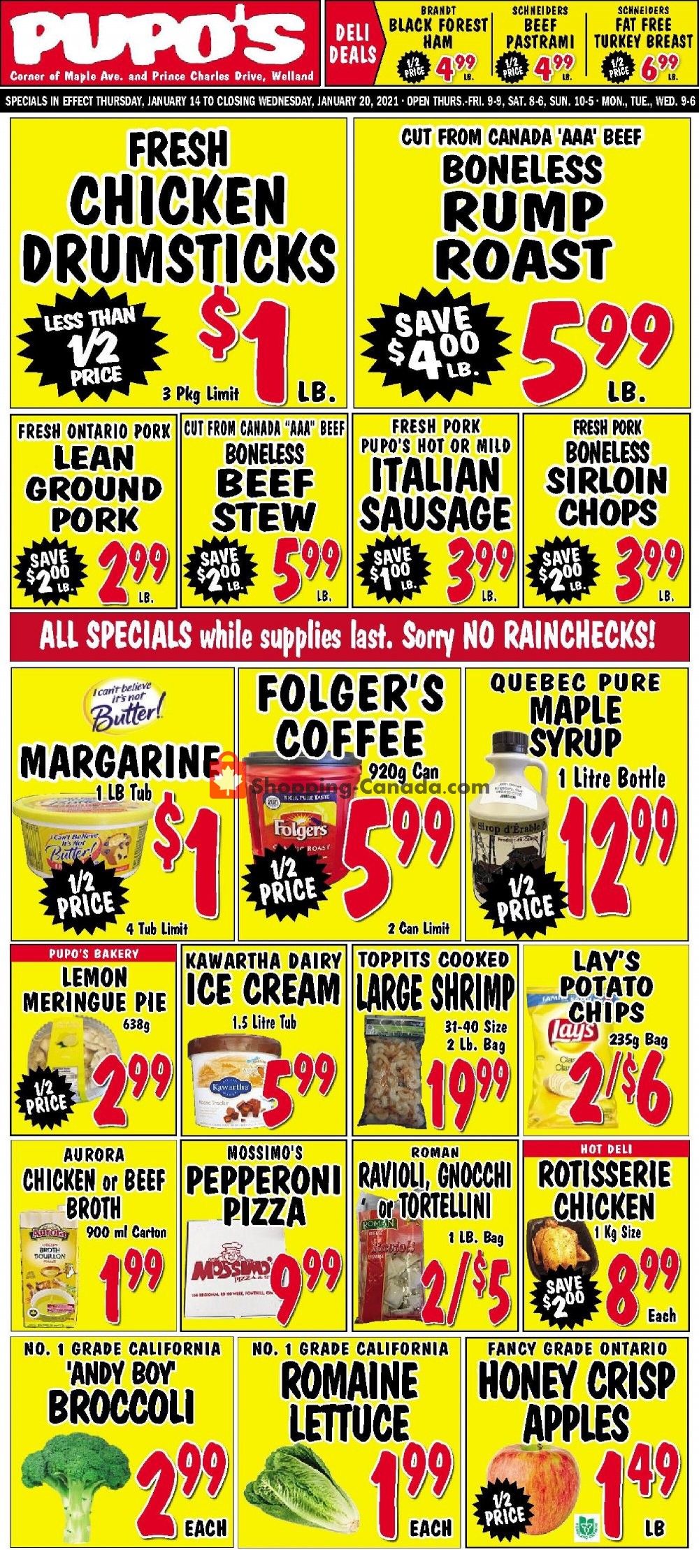 Pupo's Food Market flyer from Thursday January 14, 2021 to Wednesday January 20, 2021 - page 1