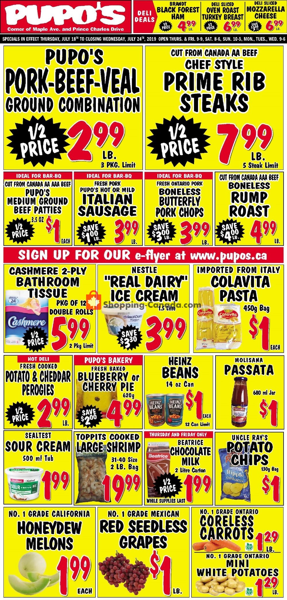 Pupo's Food Market flyer from Thursday July 18, 2019 to Wednesday July 24, 2019 - page 1