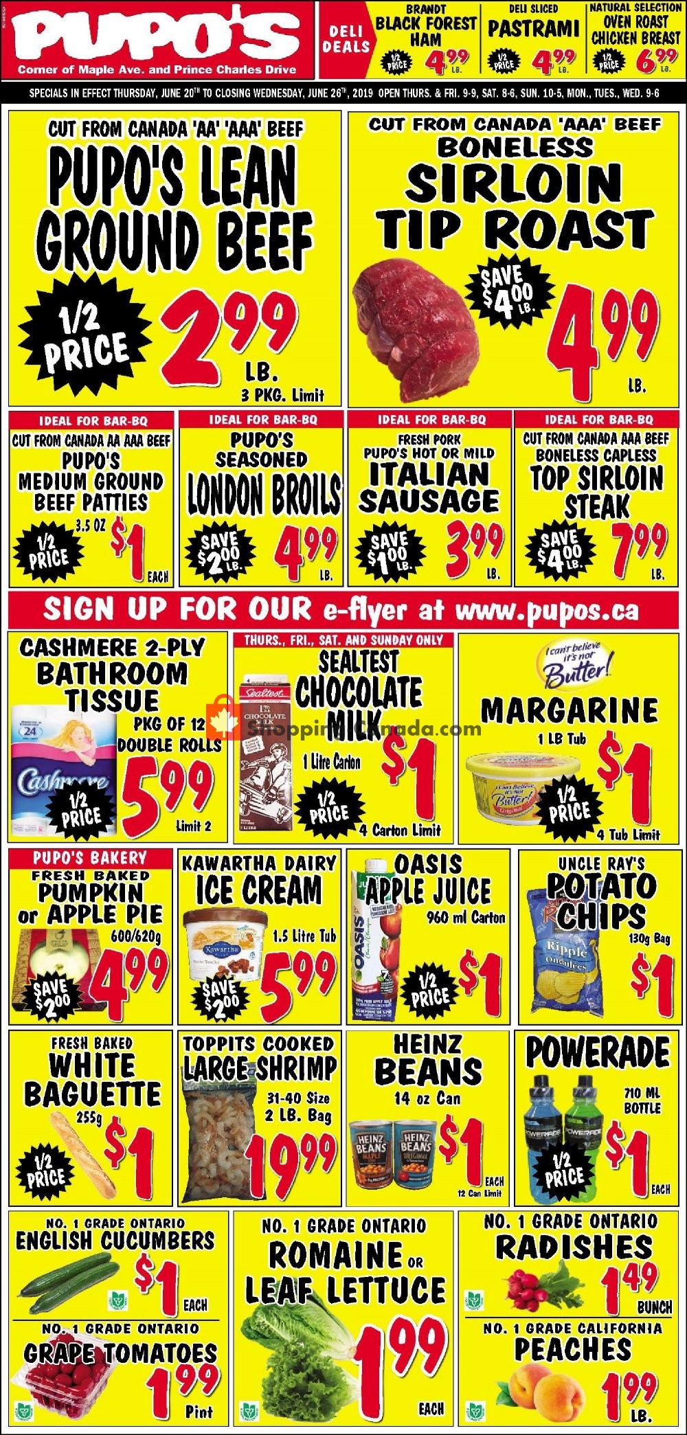 Pupo's Food Market flyer from Thursday June 20, 2019 to Wednesday June 26, 2019 - page 1