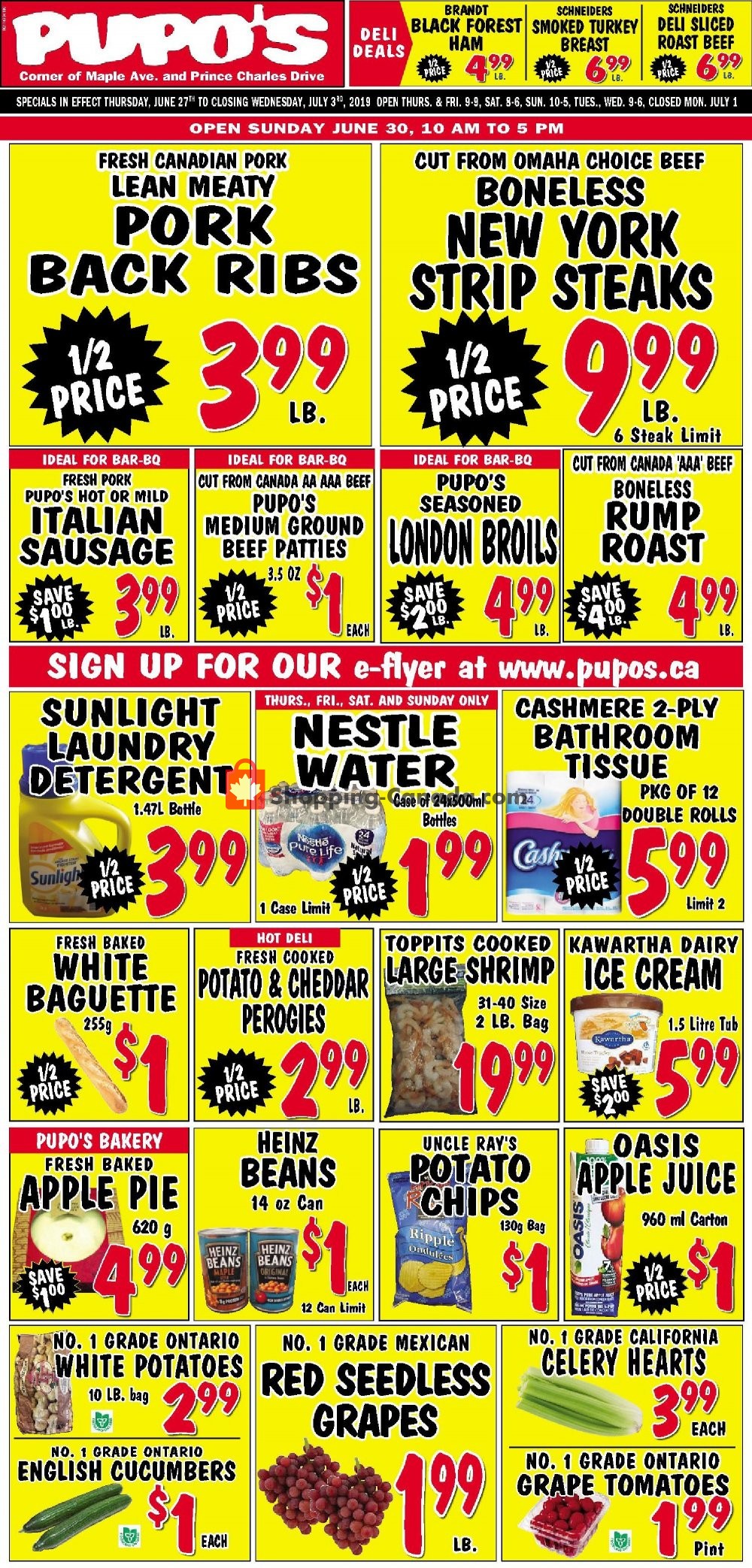 Pupo's Food Market flyer from Thursday June 27, 2019 to Wednesday July 3, 2019 - page 1