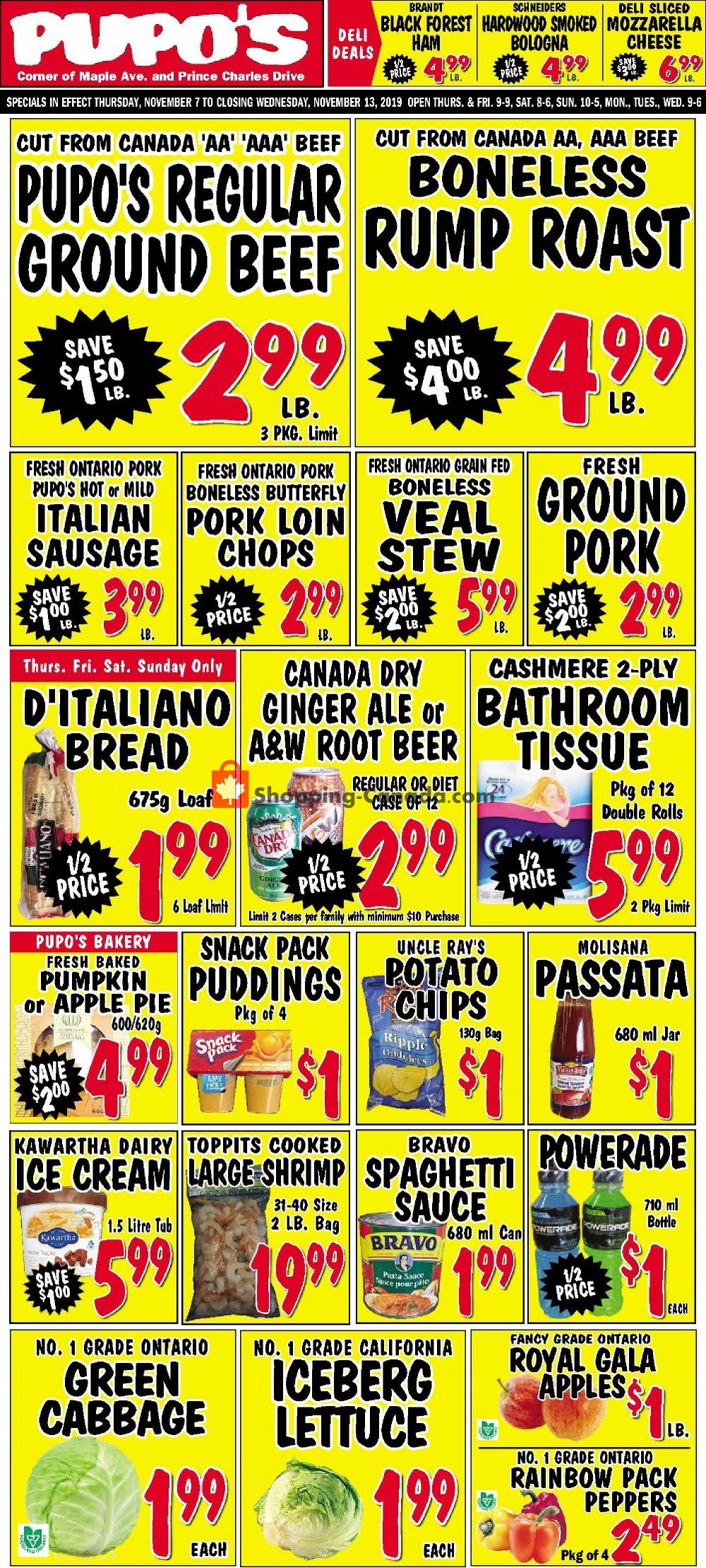 Pupo's Food Market flyer from Thursday November 7, 2019 to Wednesday November 13, 2019 - page 1